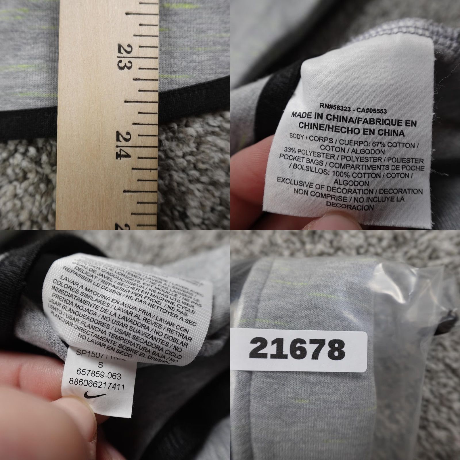 Nike Nike Hoodie Womens S Gray Tech Fleece Full Zip Sweatshirt Track Jacket Athletic Size S / US 4 / IT 40 - 8 Thumbnail