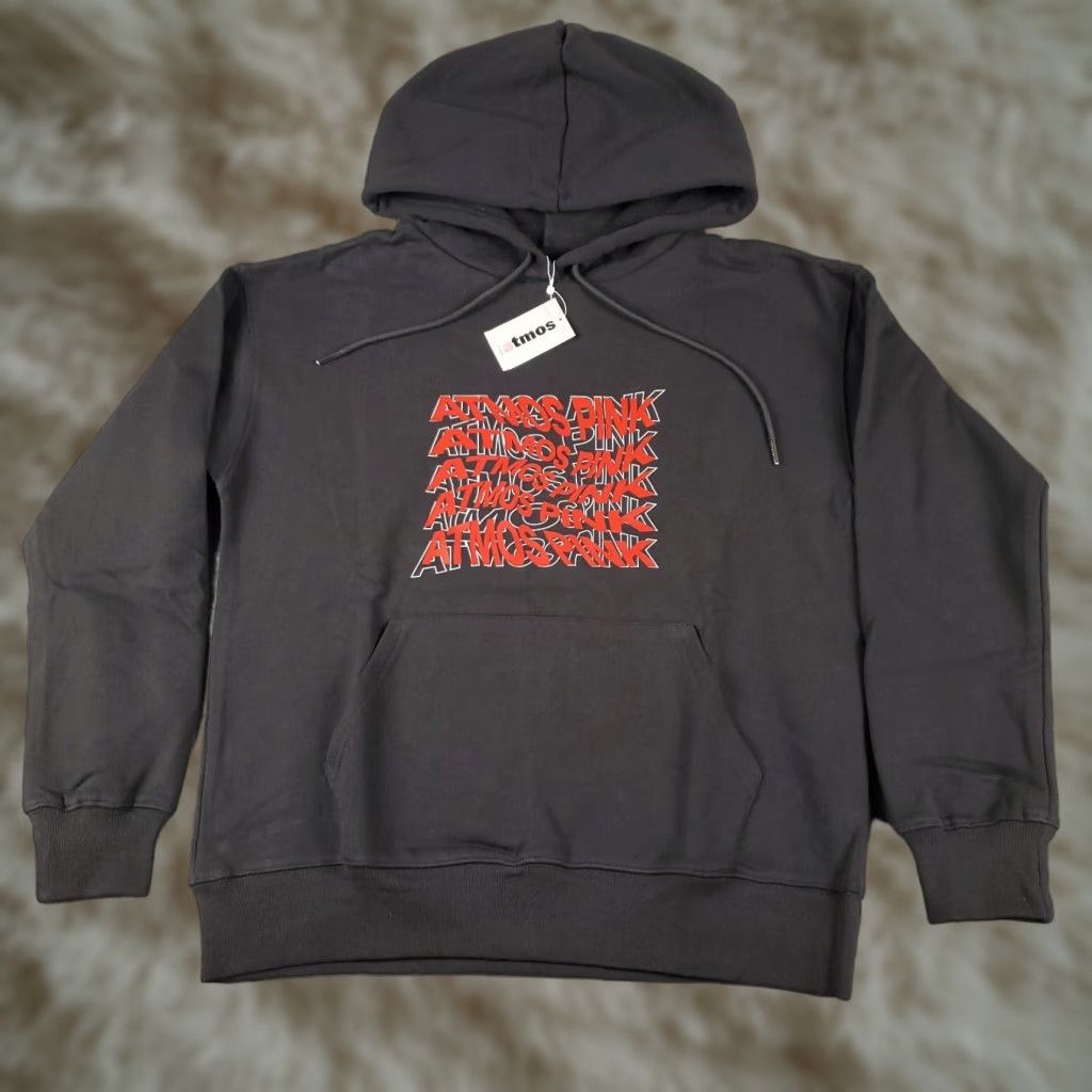 Vintage Atmos Hoodie Mens Medium Gray Pullover Graphic Drawstring Classic Outdoor Size US M / EU 48-50 / 2 - 1 Thumbnail