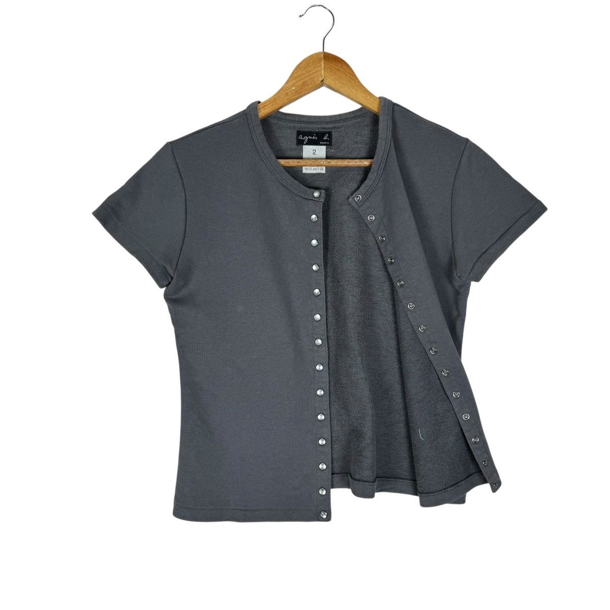 agnes b. 🌟AGNES B SNAP BUTTON CARDIGAN SHORT SLEEVE SWEATER Size M / US 6-8 / IT 42-44 - 7 Thumbnail