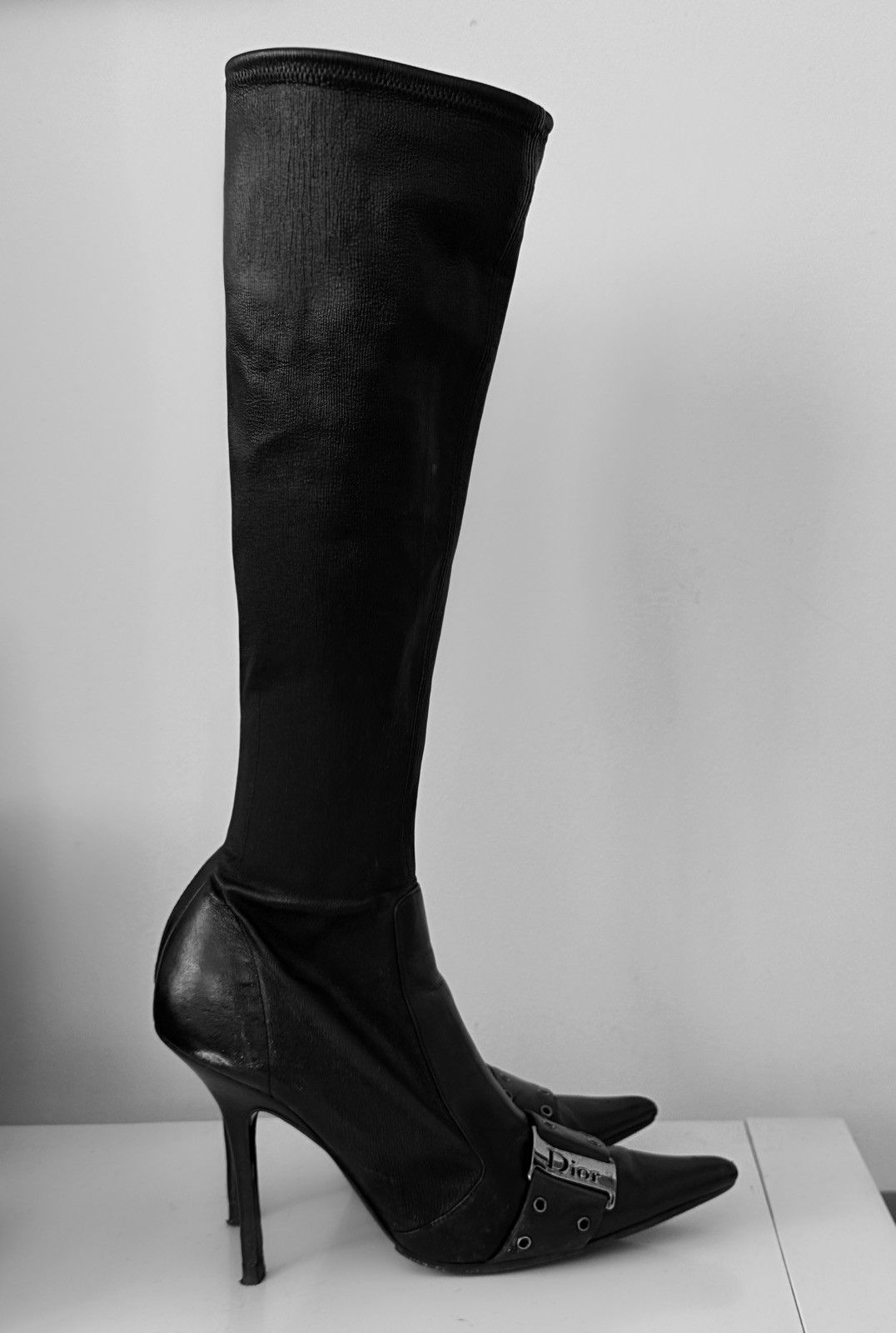 Dior Christian Dior by John Galliano Leather Knee-High Boots Size US 7 / IT 37 - 8 Thumbnail