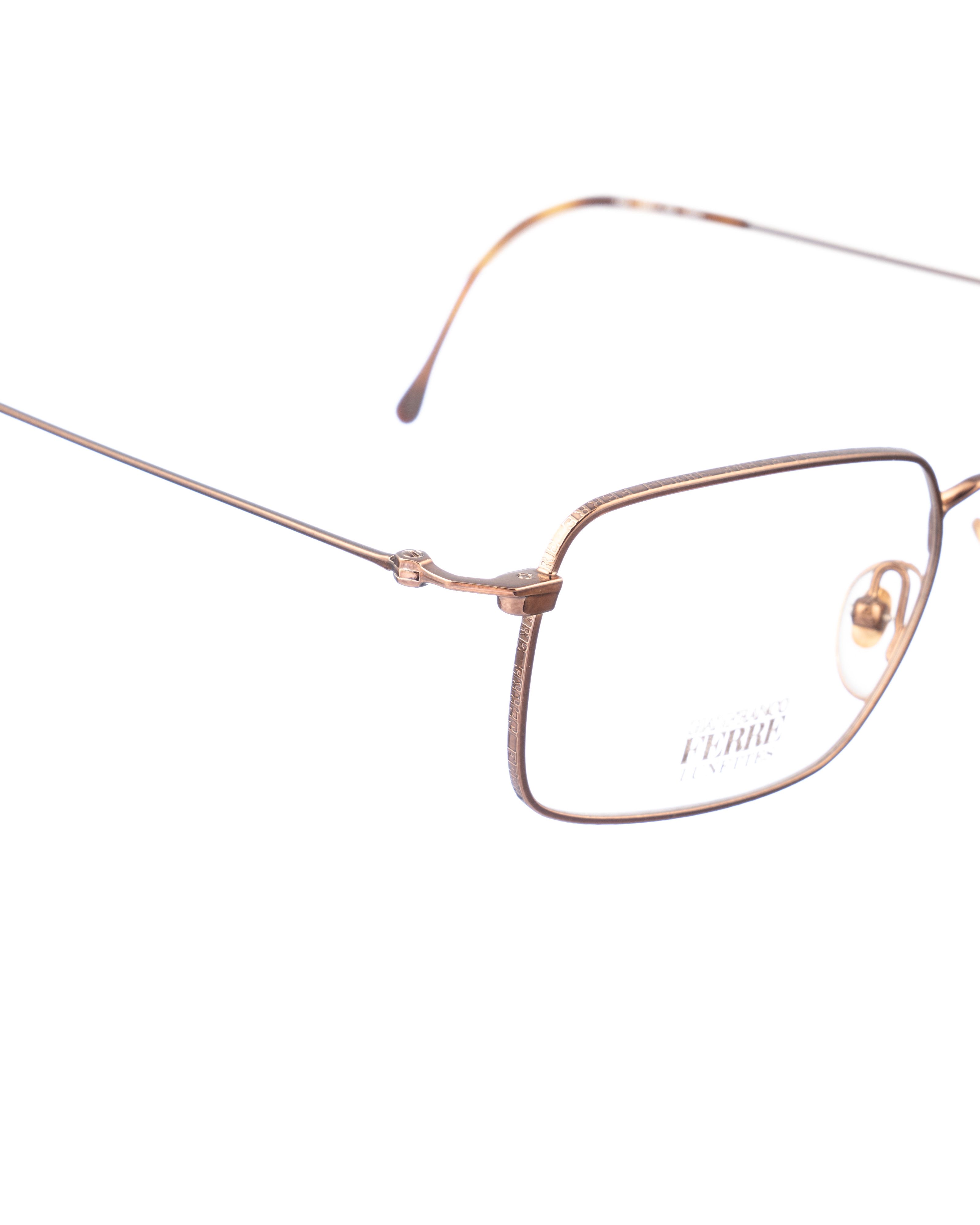 Gianfranco Ferre Gianfranco Ferre 00s Rectangular Metallic Brown Glasses Size ONE SIZE - 3 Thumbnail