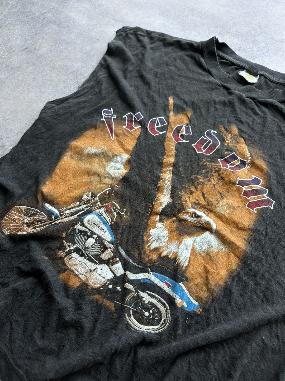 Harley Davidson Vintage Crazy Faded Freedom shirt Harley Davidson 90s Size US M / EU 48-50 / 2 - 2 Thumbnail