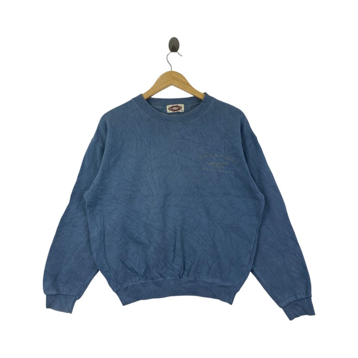 Vintage HAITI BEACH Hawaii Style Design Print Blue Sweatshirt Size US M / EU 48-50 / 2 - 1 Thumbnail