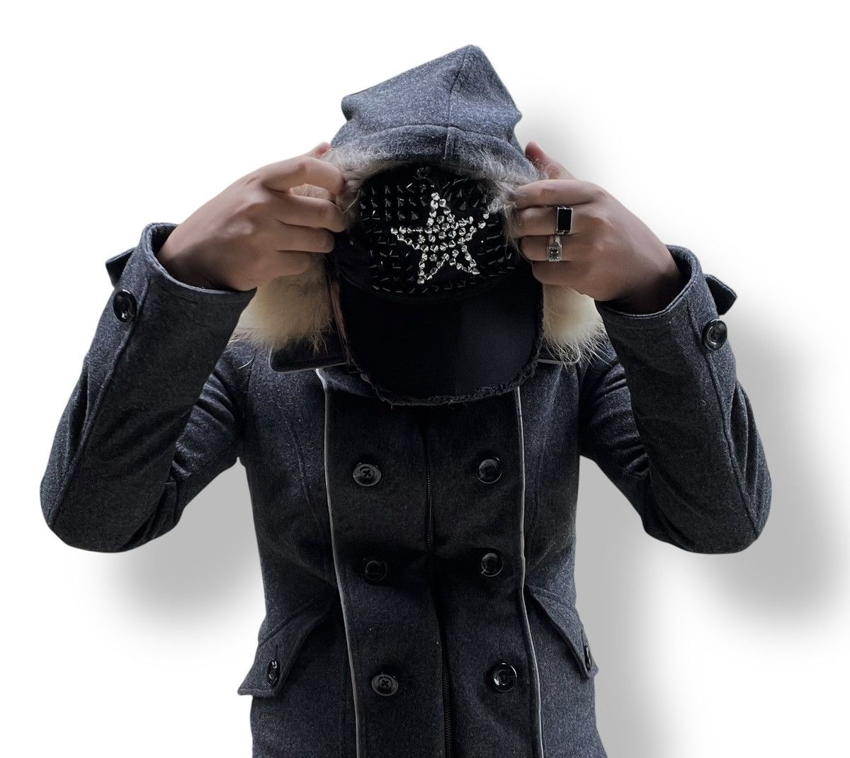PPFM Archive🔥 PPFM Napolean Bondage Wool Fur Hood grey jacket Size US S / EU 44-46 / 1 - 19 Thumbnail