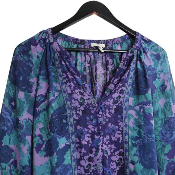 Joie Joie 100% Silk Floral Multicolor Long Sleeve Blouse Size XS Size XS / US 0-2 / IT 36-38 - 2 Thumbnail