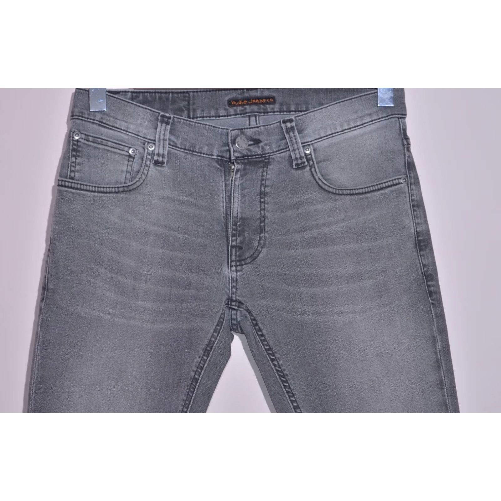 Nudie Jeans Nudie Jeans Slim Jeans Mens W30 L30 Mid Grey Stretch Tight Terry 5-Pocket Denim Slim Skinny Jeans W30 L30 Size US 30 / EU 46 - 2 Thumbnail
