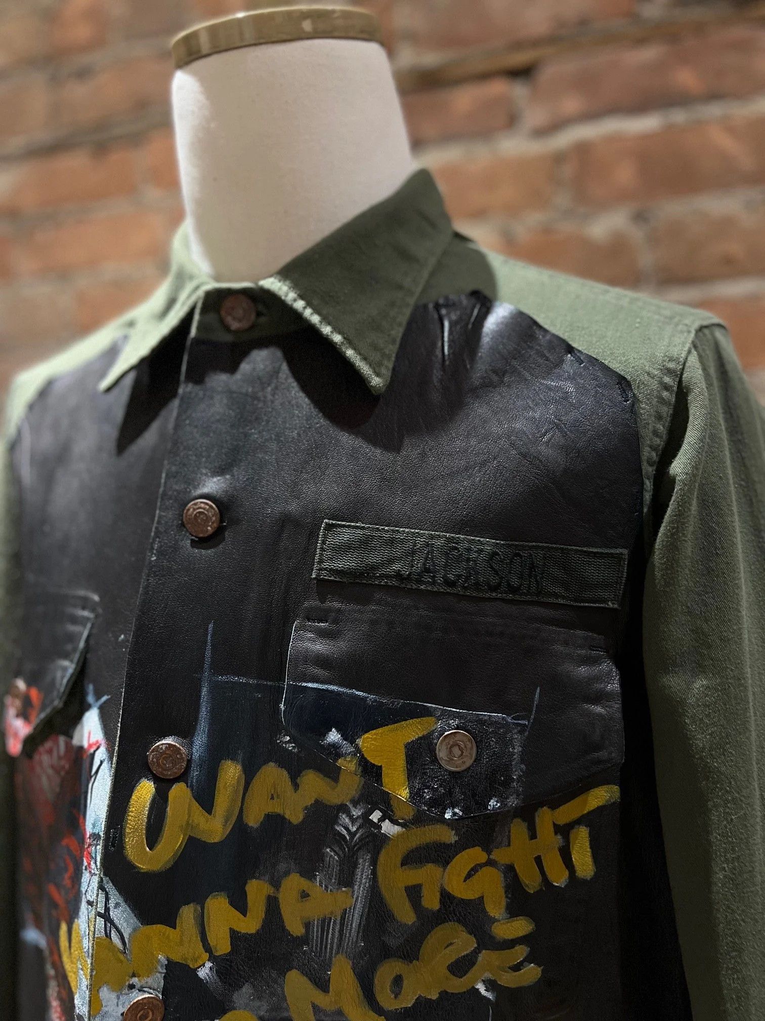 PIHAKAPI Pihakapi “Wanna Fight No More” Mixed-Leather & Wool Jacket Size US M / EU 48-50 / 2 - 5 Thumbnail