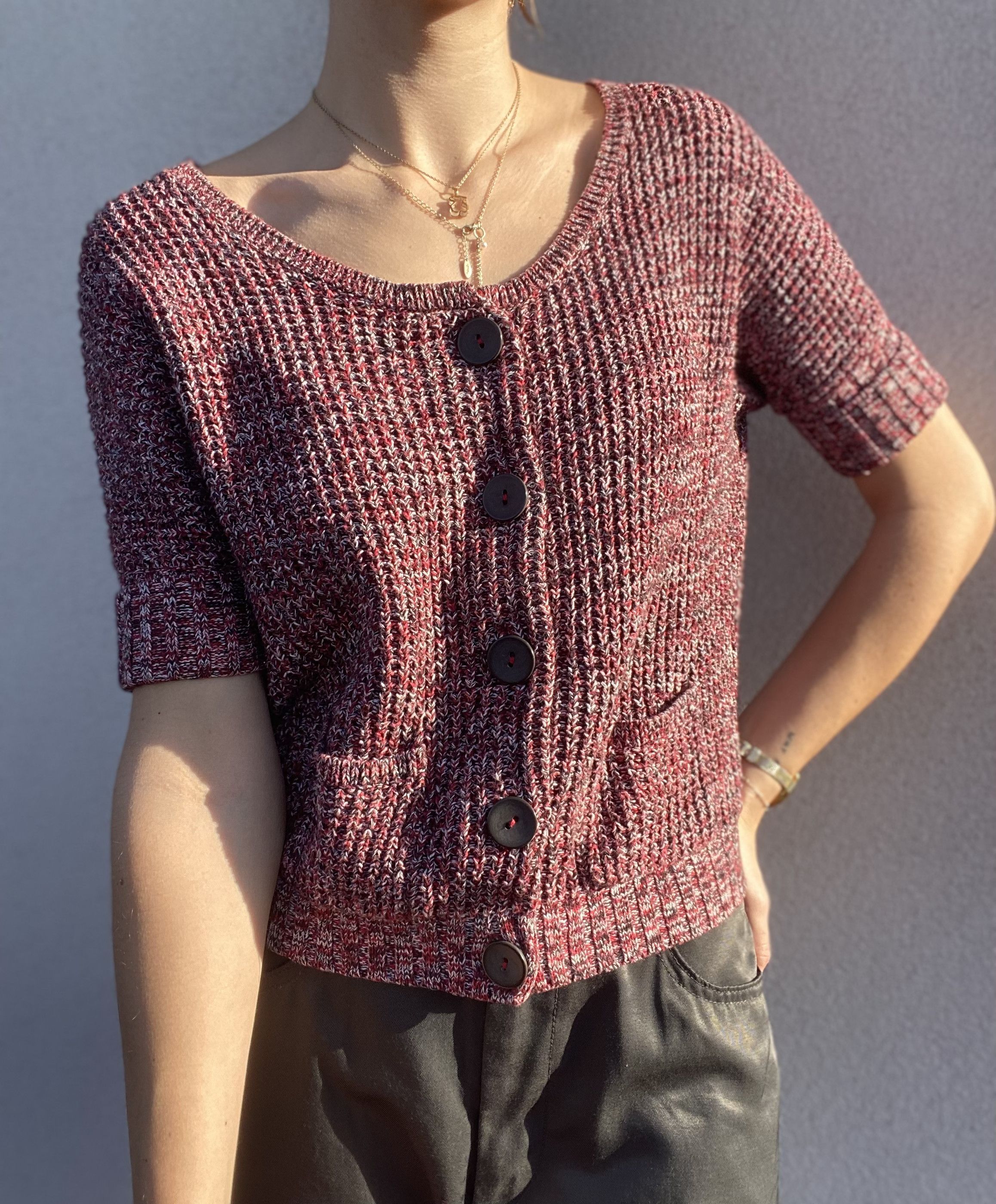 Tommy Hilfiger Tommy Hilfiger cardigan shortsleeve size S Burgundy knitwear Size S / US 4 / IT 40 - 4 Thumbnail
