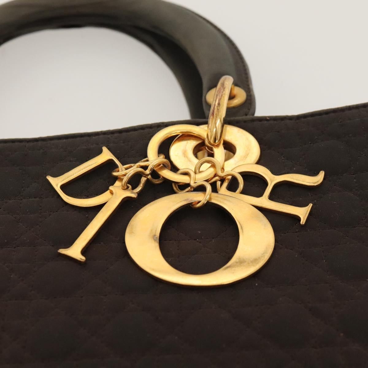 Dior DIOR Canage Hand Bag Nylon Brown Gold Size ONE SIZE - 10 Thumbnail