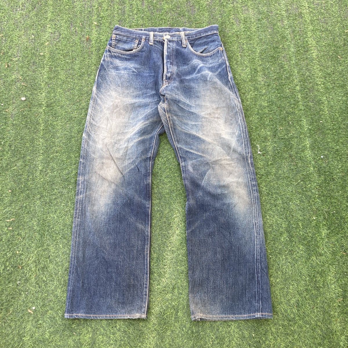 Denime VINTAGE DENIME SELVEDGE DISTRESSED JEANS Size US 32 / EU 48 - 1 Thumbnail