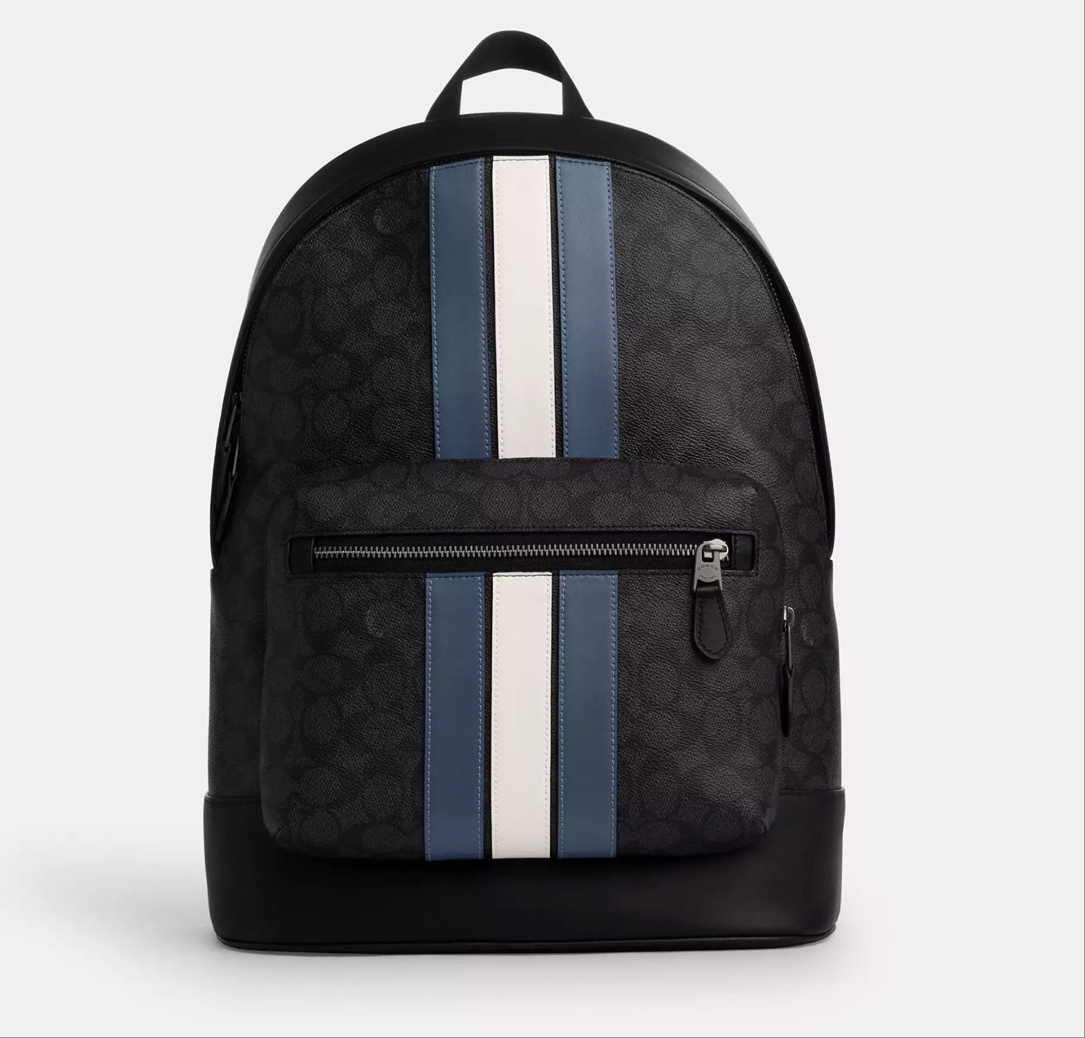 Coach West Backpack In Signature Canvas With Varsity Stripe CV922 Size ONE SIZE - 7 Thumbnail