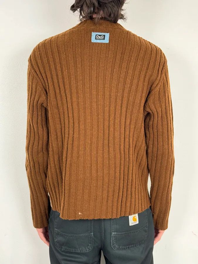 Dolce & Gabbana 2000s Dolce & Gabbana Brown Wool & Grey Sweater Size US S / EU 44-46 / 1 - 2 Thumbnail