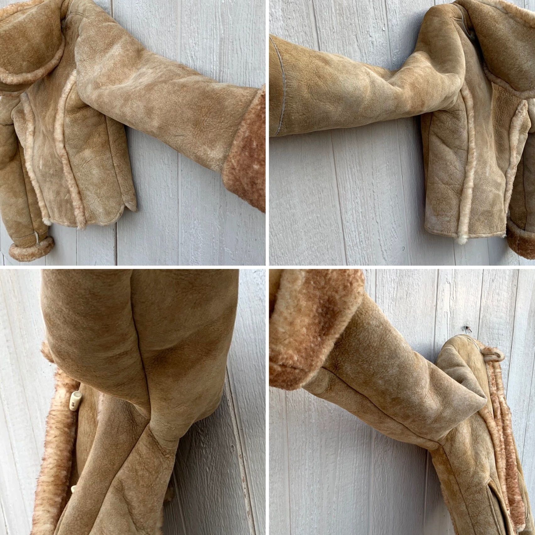 4SDESIGNS VINTAGE Northern Comfort Sheepskin Designs jacket Women S/M Brown Shearling Coat Button Long Sleeve See Pics Winter Fall 90s Designer Size S / US 4 / IT 40 - 3 Thumbnail