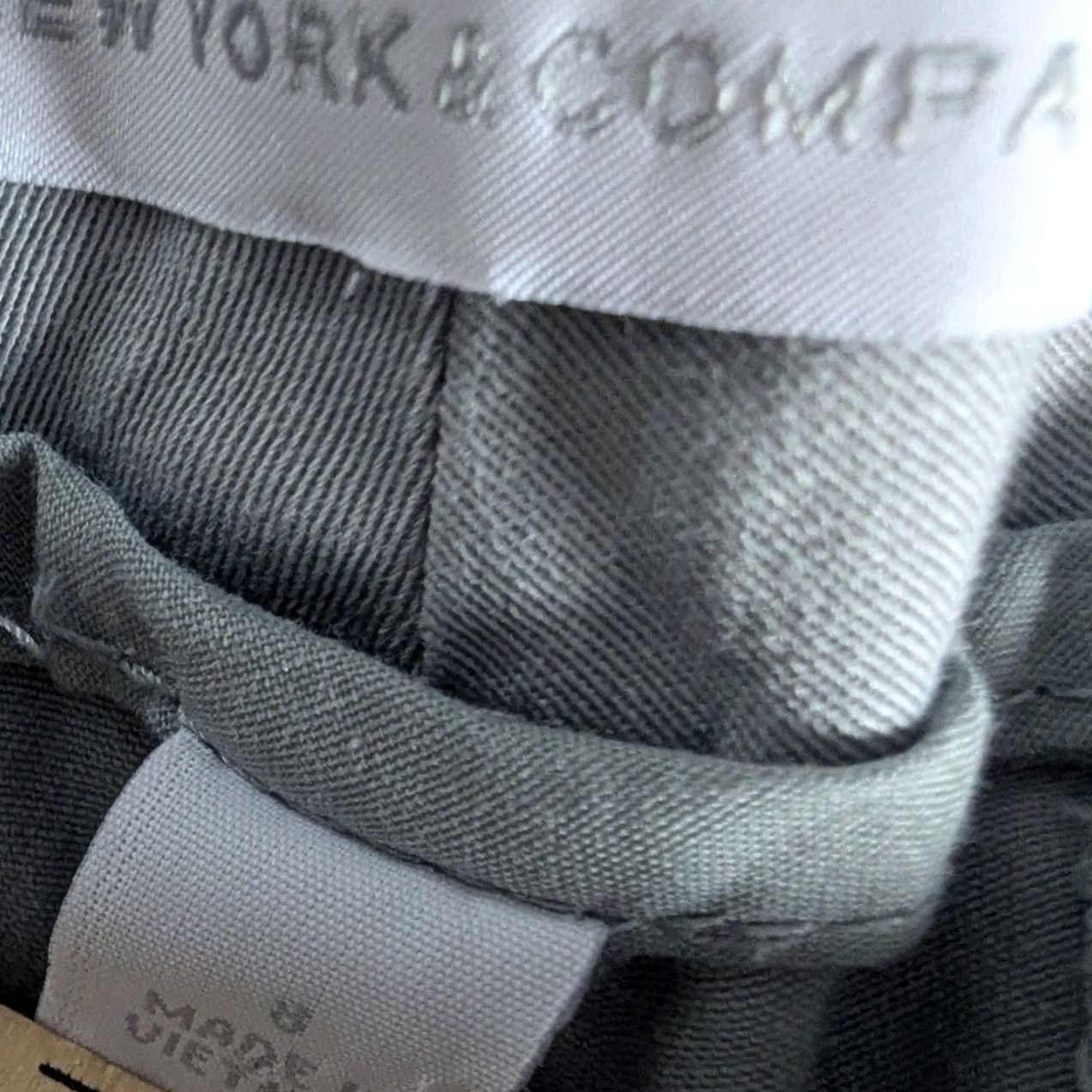 Vintage New York & Co Gray Cargo Zip Pocket Straight Leg Pants Women's 8 Regular Cotton Blend Casual Size 30" / US 8 / IT 44 - 7 Thumbnail