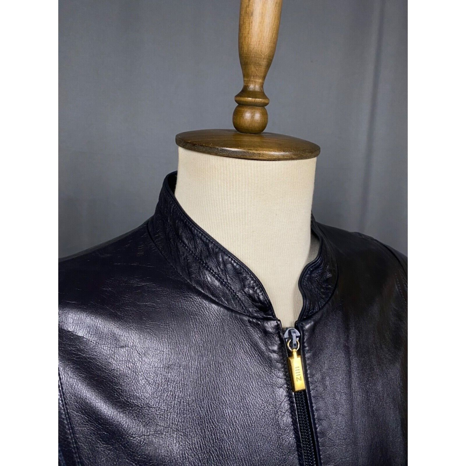 Zilli Zilli Men's Blue Leather Silk Paisley Lining Bomber Jacket S Size US L / EU 52-54 / 3 - 6 Thumbnail