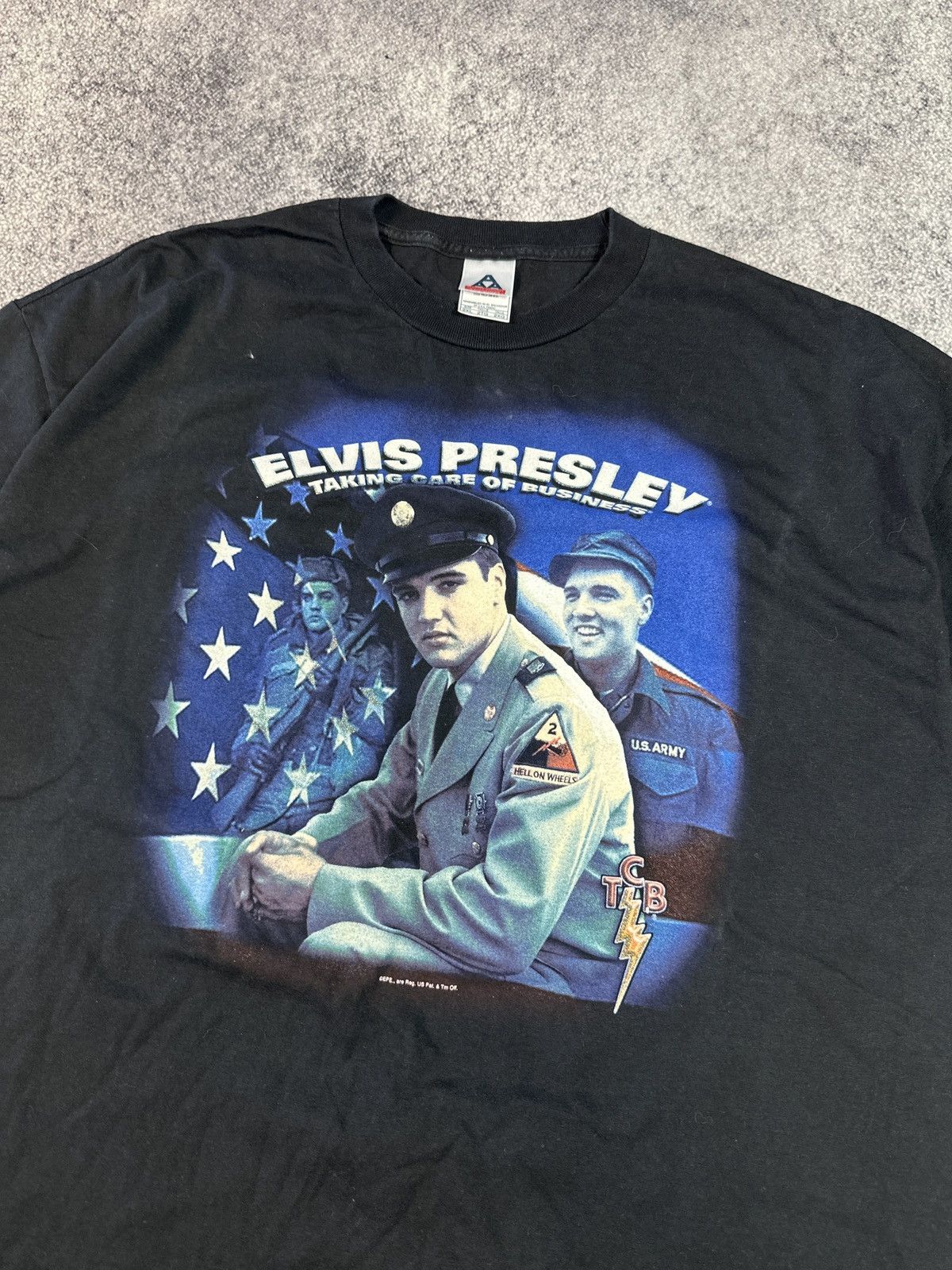 Band Tees × Vintage Vintage Elvis Army T-shirt Bands Tees Streetwear USA XXL Size US XXL / EU 58 / 5 - 2 Thumbnail