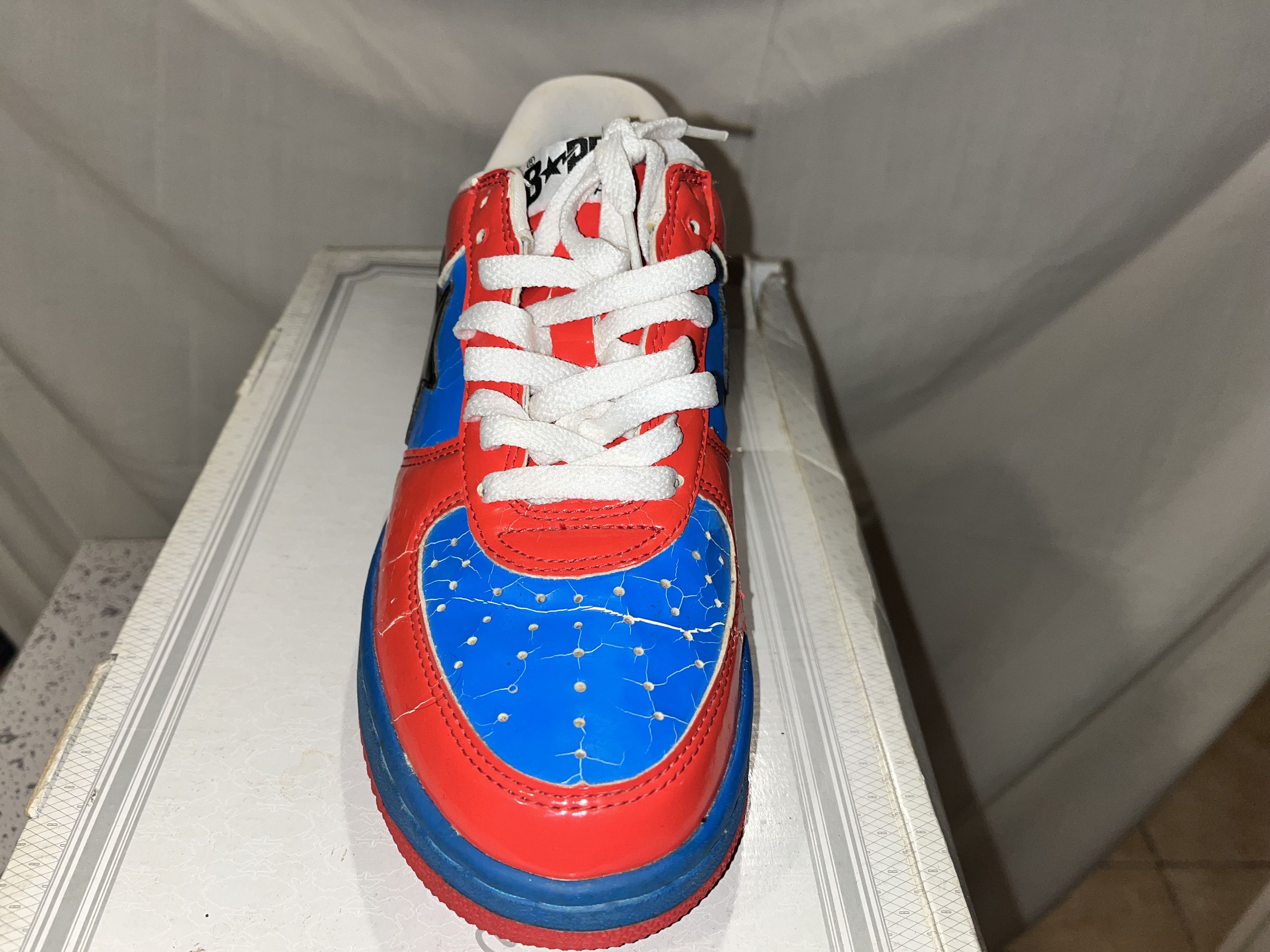 Bape Marvel x A Bathing Ape Spiderman Red/ Blue Bapesta Nigo Size US 8 / EU 41 - 2 Thumbnail
