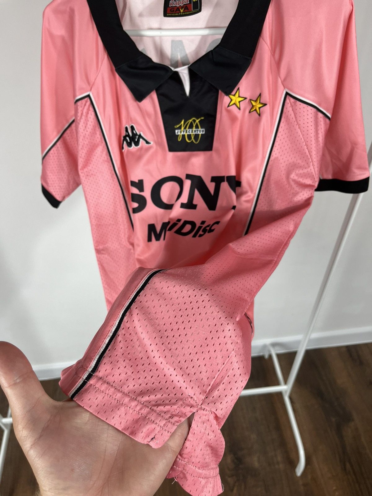 Vintage Juventus Pink Kappa Jersey Zidane 21 Sony MiniDisc S