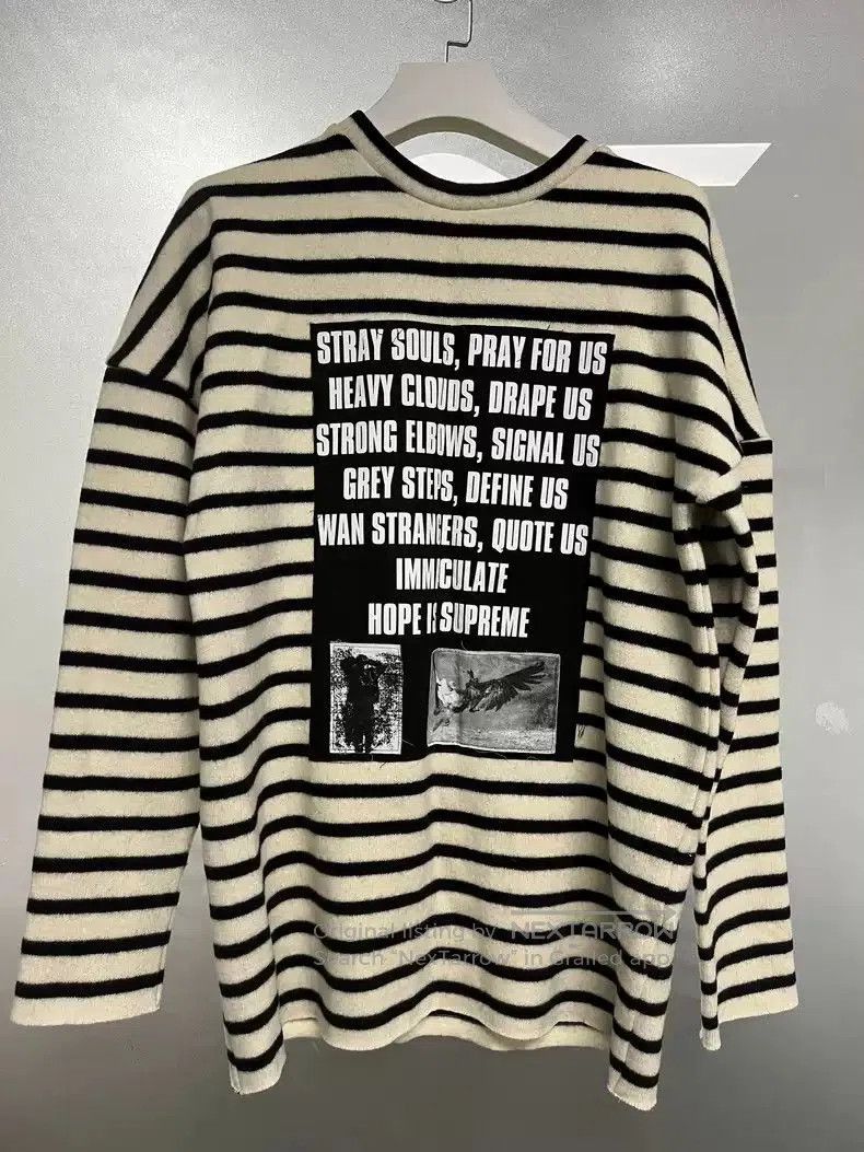 Raf Simons Striped patch long sleeve.