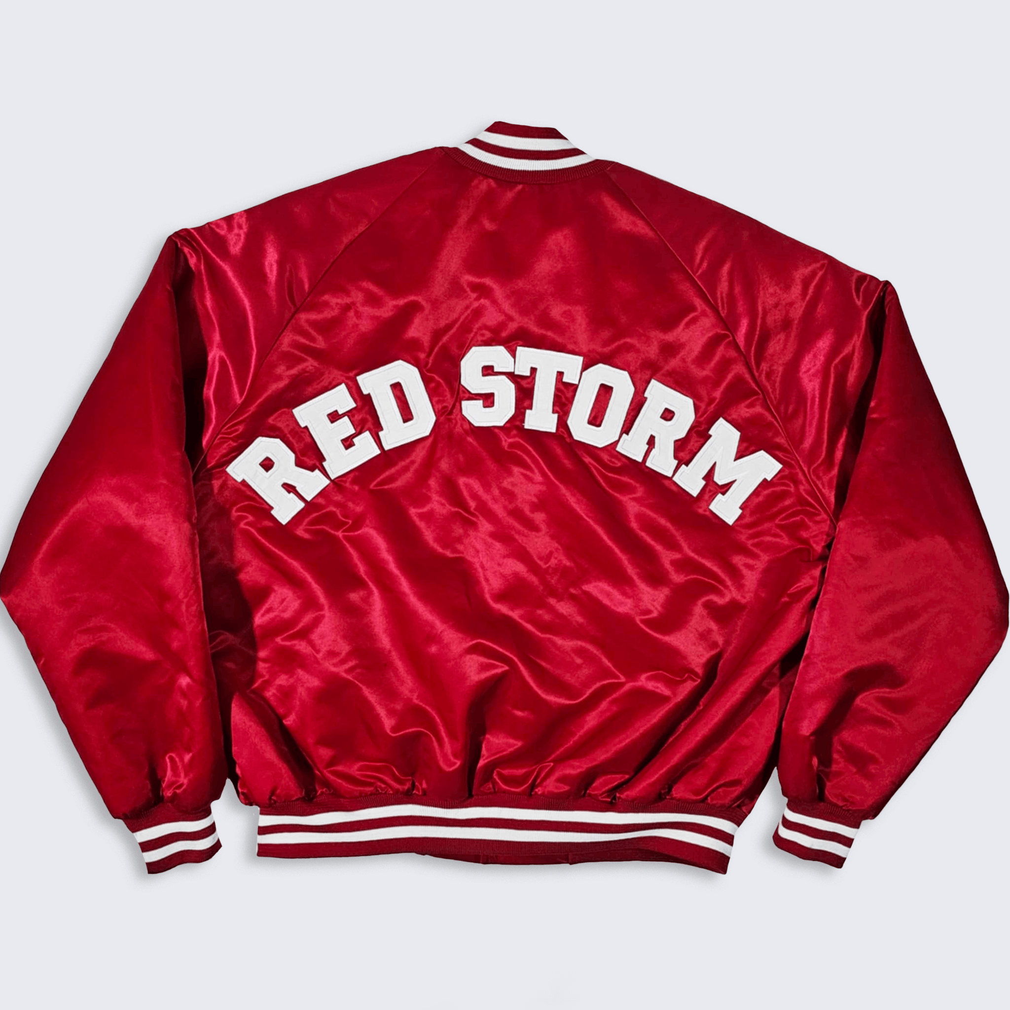 Chalk Line × NCAA × Vintage St John's Red Storm 90s Chalk Line Satin Bomber Jacket Size US XL / EU 56 / 4 - 1 Thumbnail