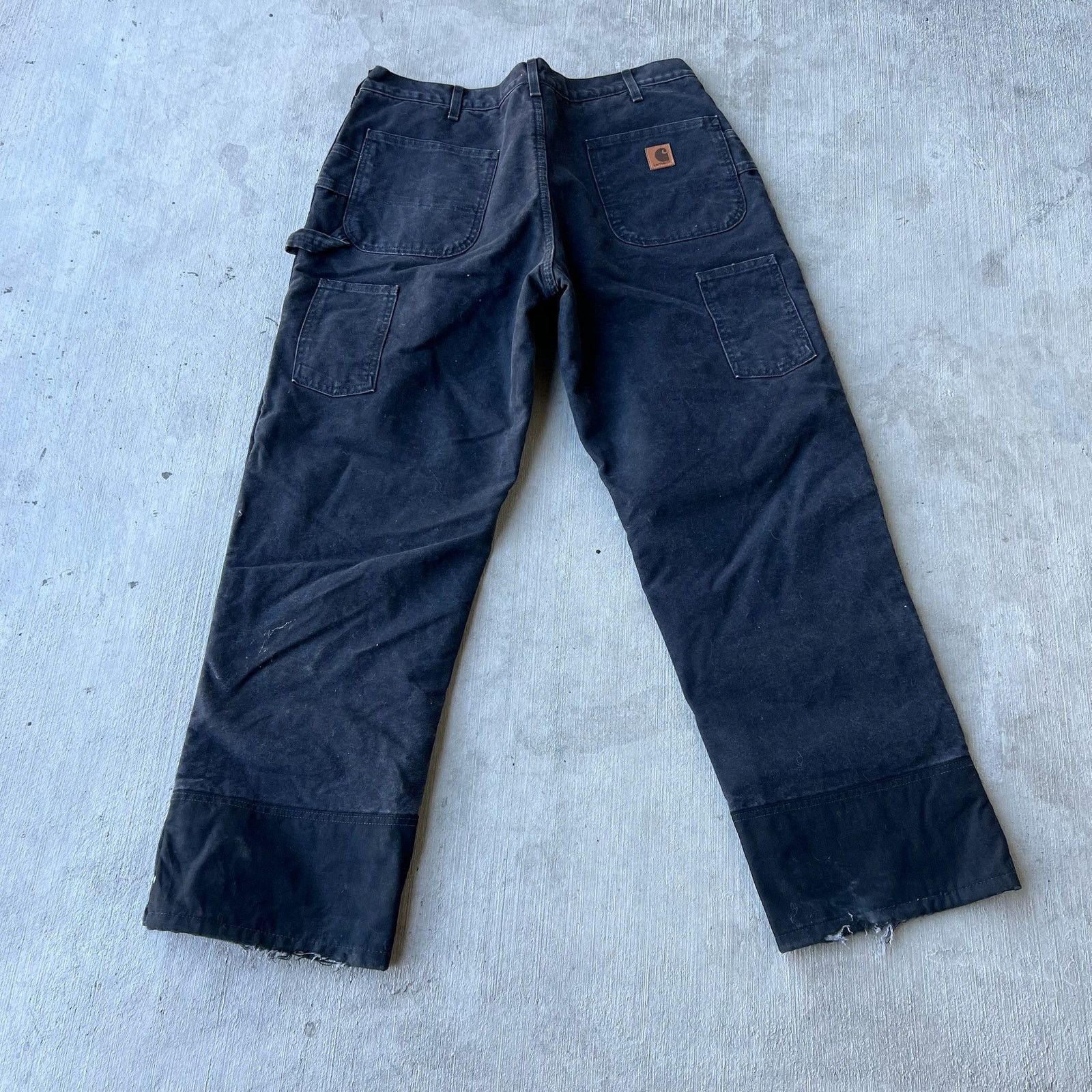 Carhartt × Vintage Carhartt faded black double knee work wear carpenter pants Size US 37 - 6 Thumbnail