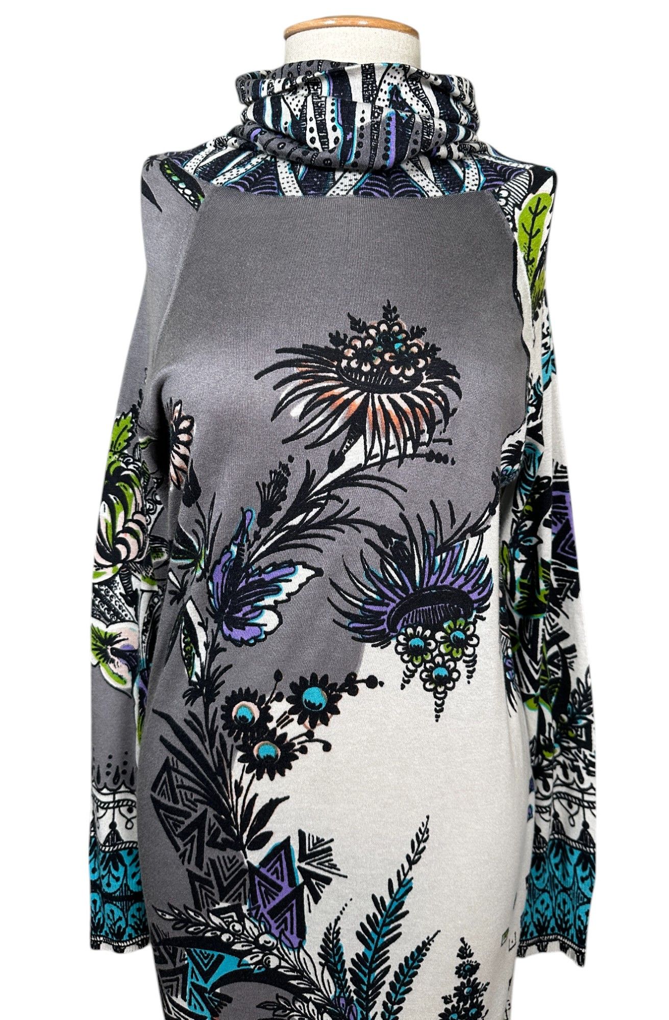 Etro Cashmere Silk Midi Dress Size L / US 10 / IT 46 - 2 Thumbnail