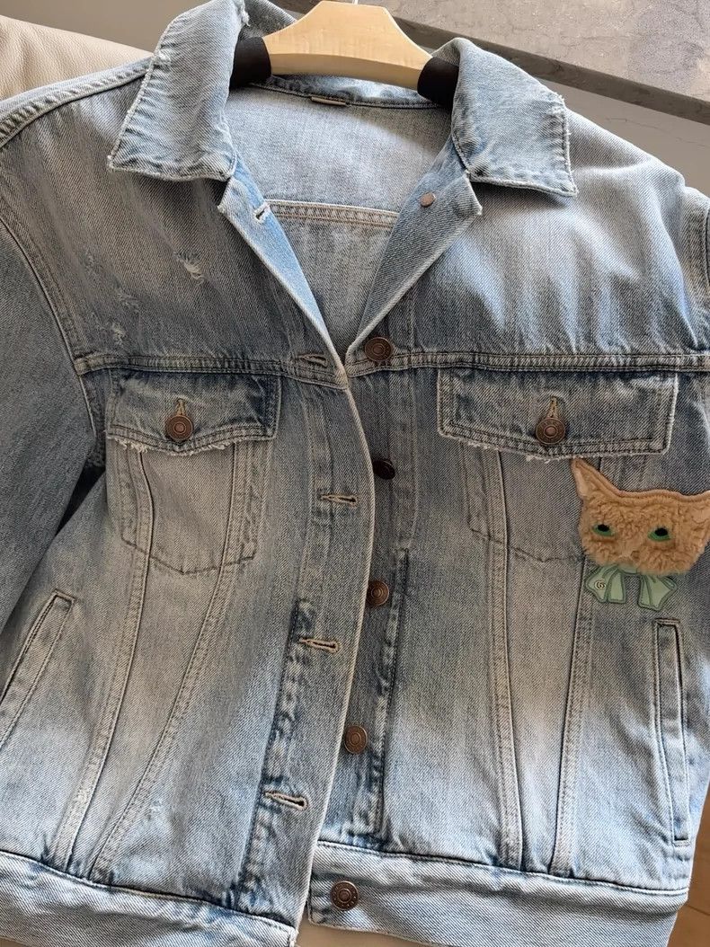 Gucci Gucci Size 36 Cute cat head denim jacket 2503-Nextarrow Size US S / EU 44-46 / 1 - 1 Thumbnail