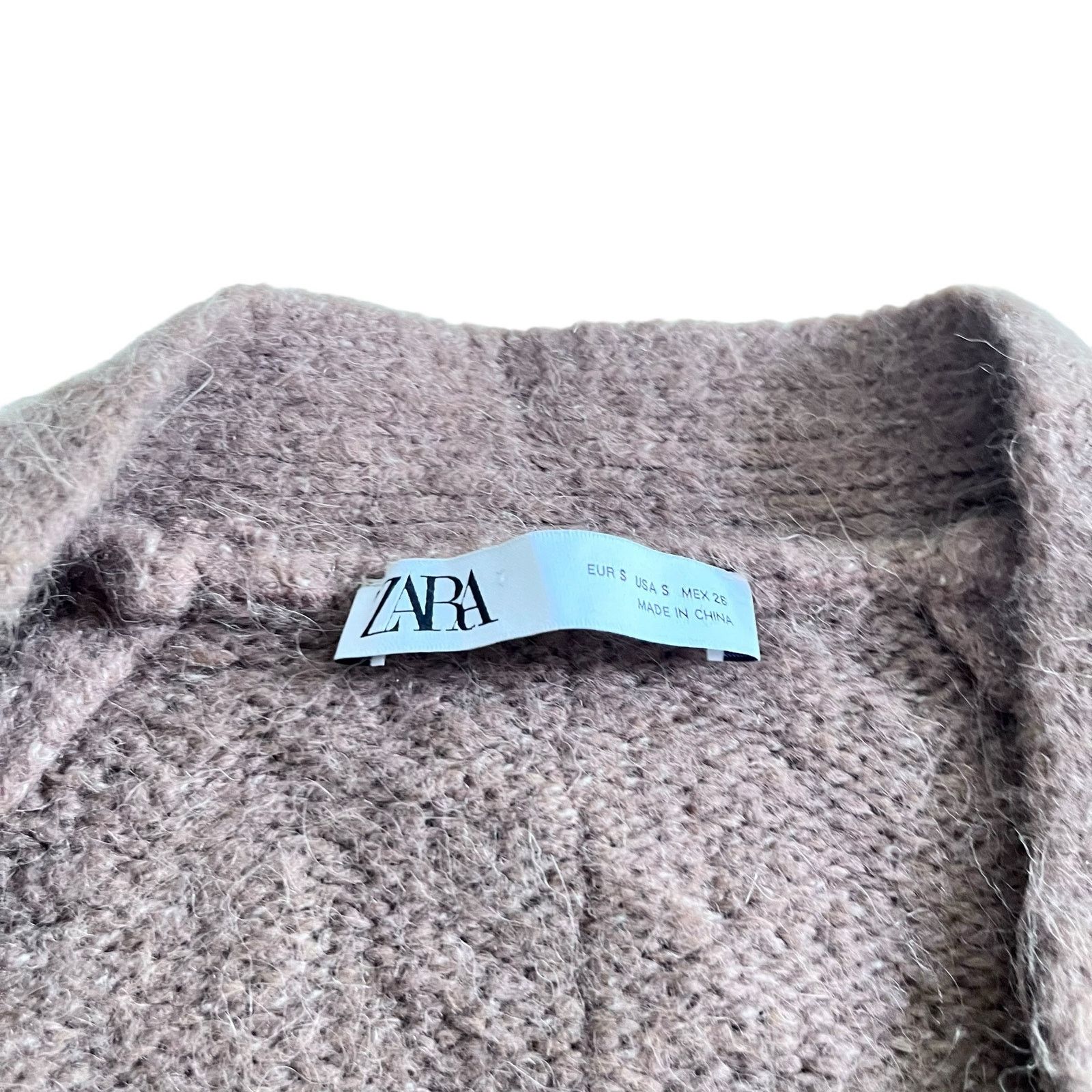 Zara Zara Brown Knit V-Neck Button Front Cardigan Sweater Size S / US 4 / IT 40 - 4 Thumbnail