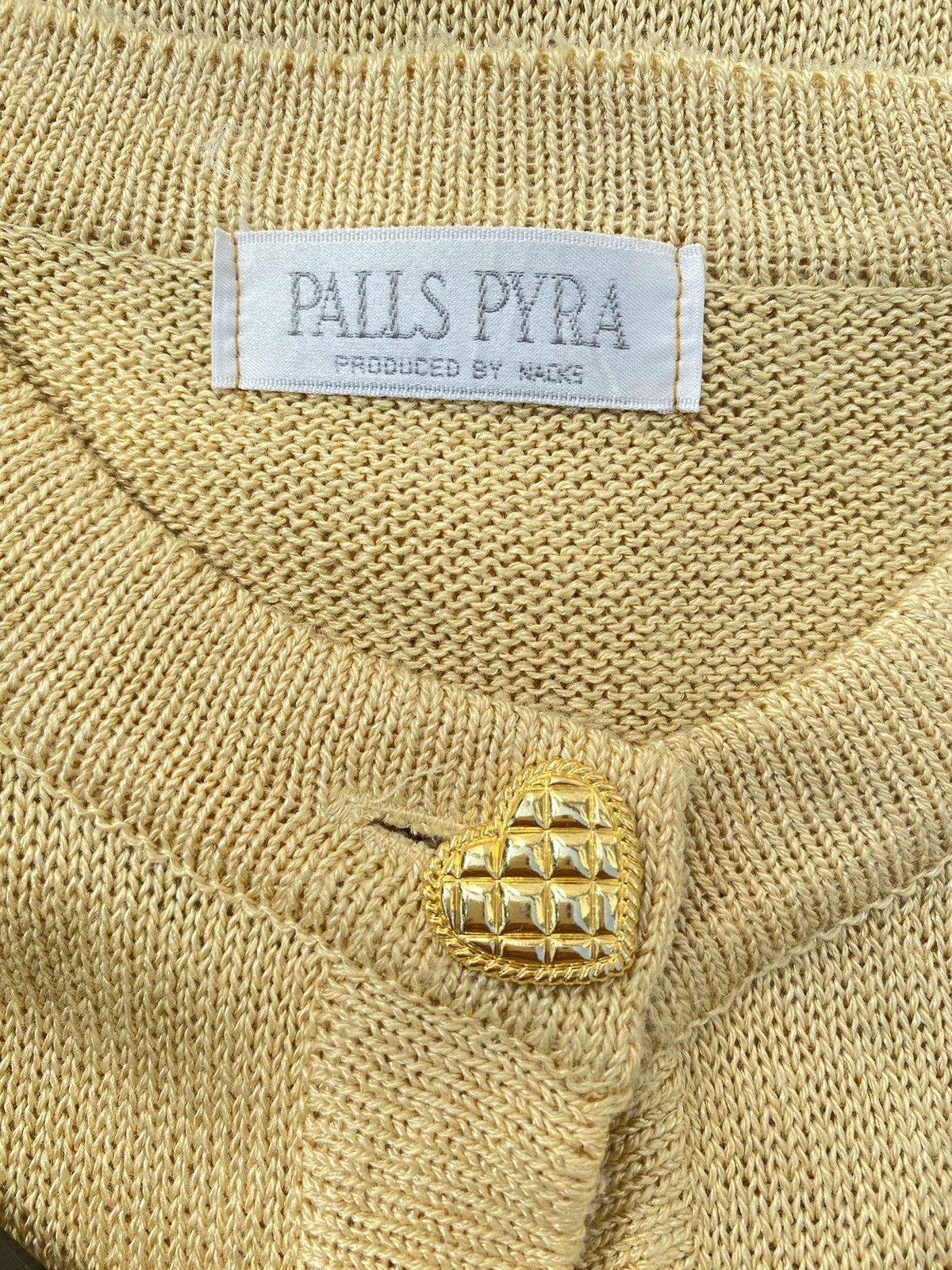 Vintage PALLS PYRA Yellow Knit Cardigan Size M / US 6-8 / IT 42-44 - 3 Thumbnail