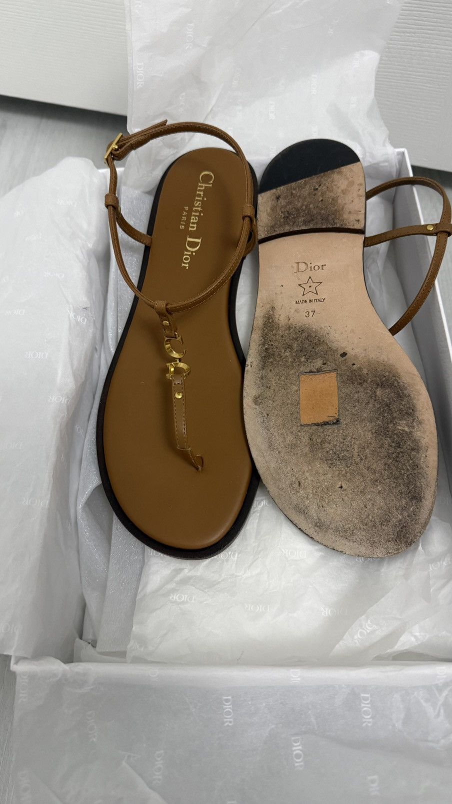 Dior C’est Dior leather sandals Size US 7 / IT 37 - 3 Thumbnail