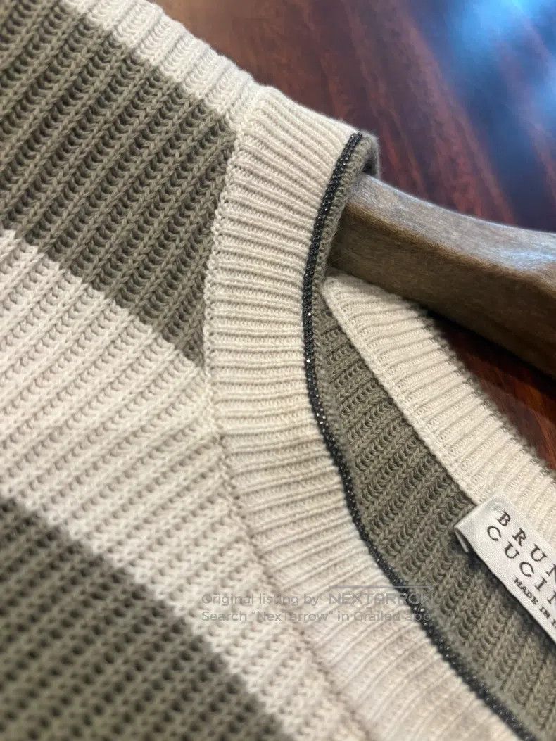 Brunello Cucinelli Brunello Cucinelli Striped knit top Size S / US 4 / IT 40 - 5 Thumbnail