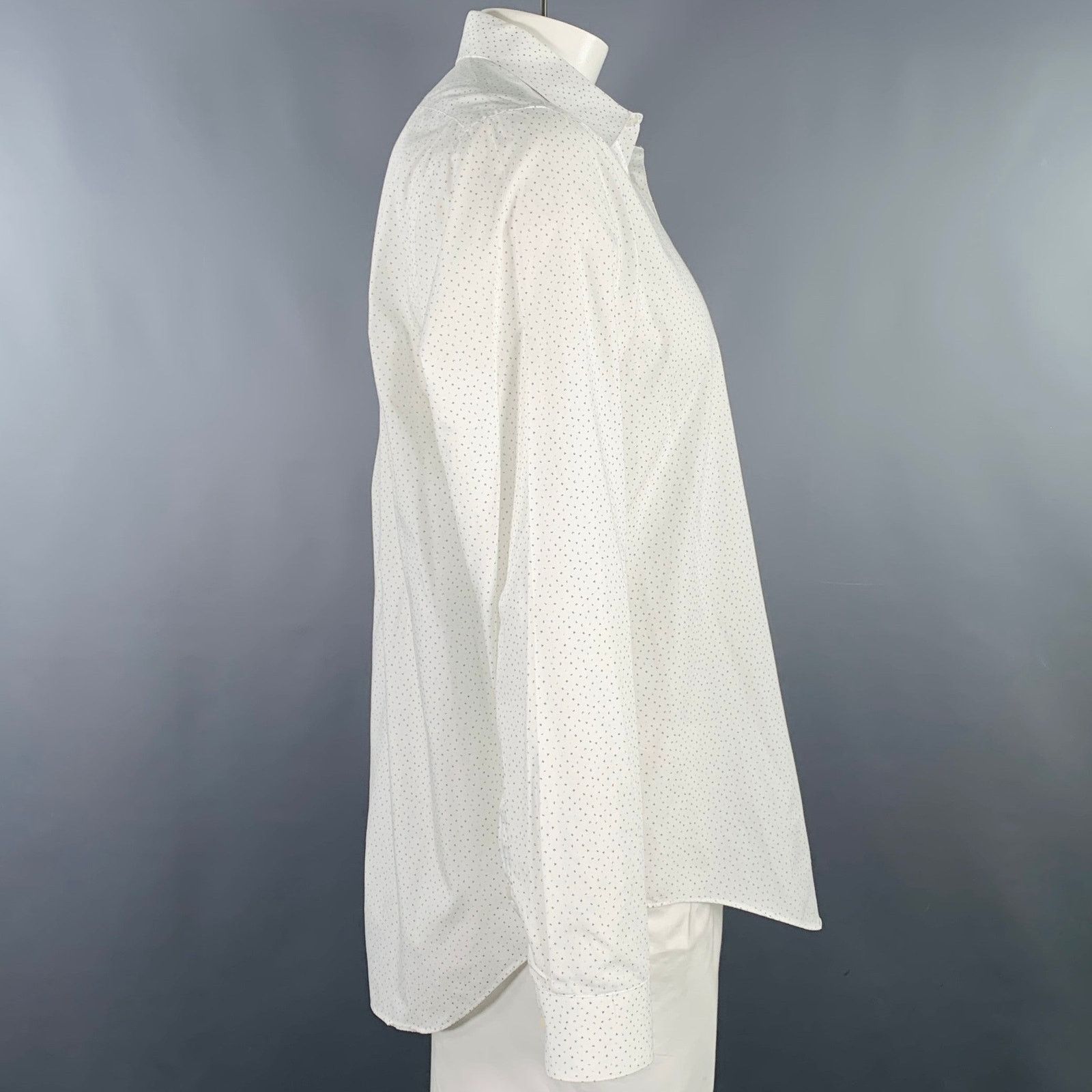 Calvin Klein Size L White Blue Letters Cotton Long Sleeve Shirt Size US L / EU 52-54 / 3 - 3 Thumbnail