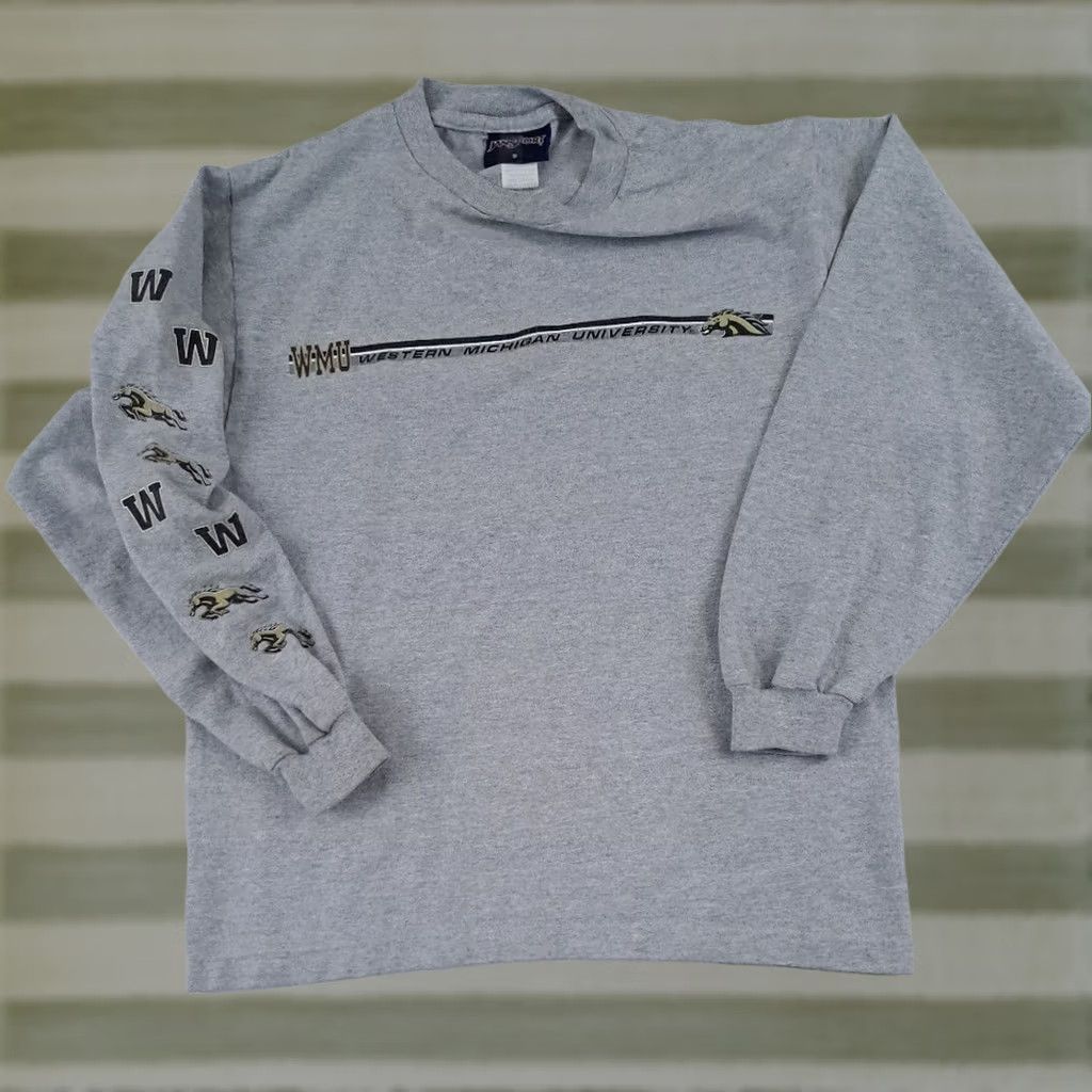 Jansport Jansport T-Shirt Woman Small Gray 90s Western Broncos Crew Neck Long Sleeve Cotton Size S / US 4 / IT 40 - 1 Thumbnail