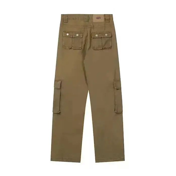 Japanese Brand Khaki Color Streetwear Y2K Straight Cargo Pant Size US 30 / EU 46 - 3 Thumbnail