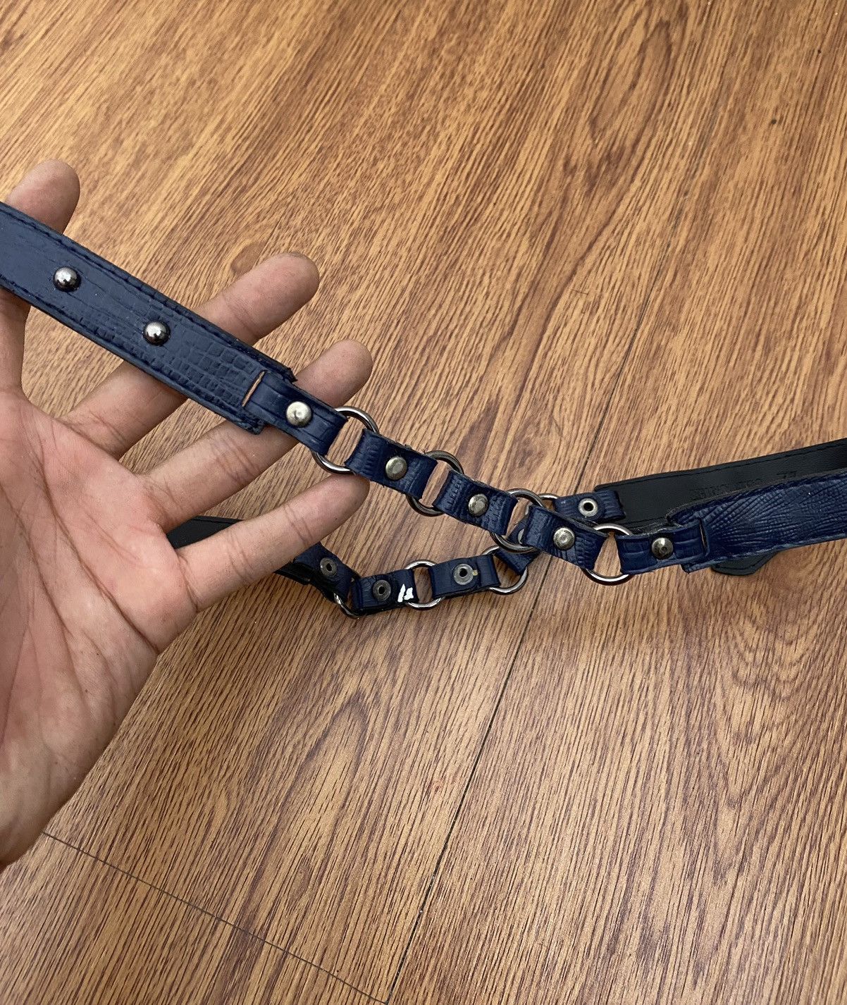 If Six Was Nine × Japanese Brand × Le Grande Bleu (L.G.B.) Shesmiss Studded chain leather belt Size ONE SIZE - 4 Thumbnail
