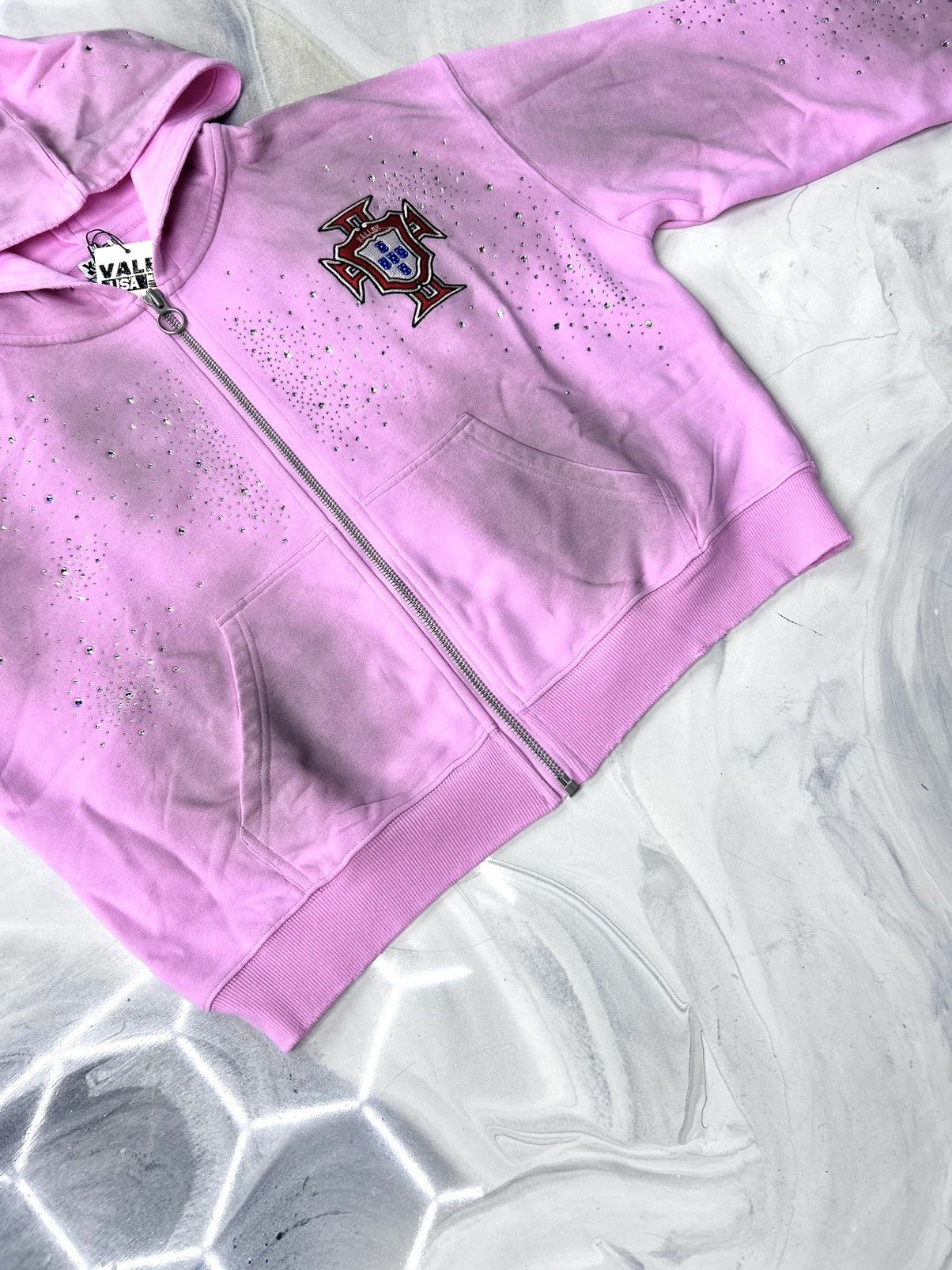 Vale Vale Pink Venus Crystal Cluster Zip Up Hoodie Size L Size US L / EU 52-54 / 3 - 12 Thumbnail