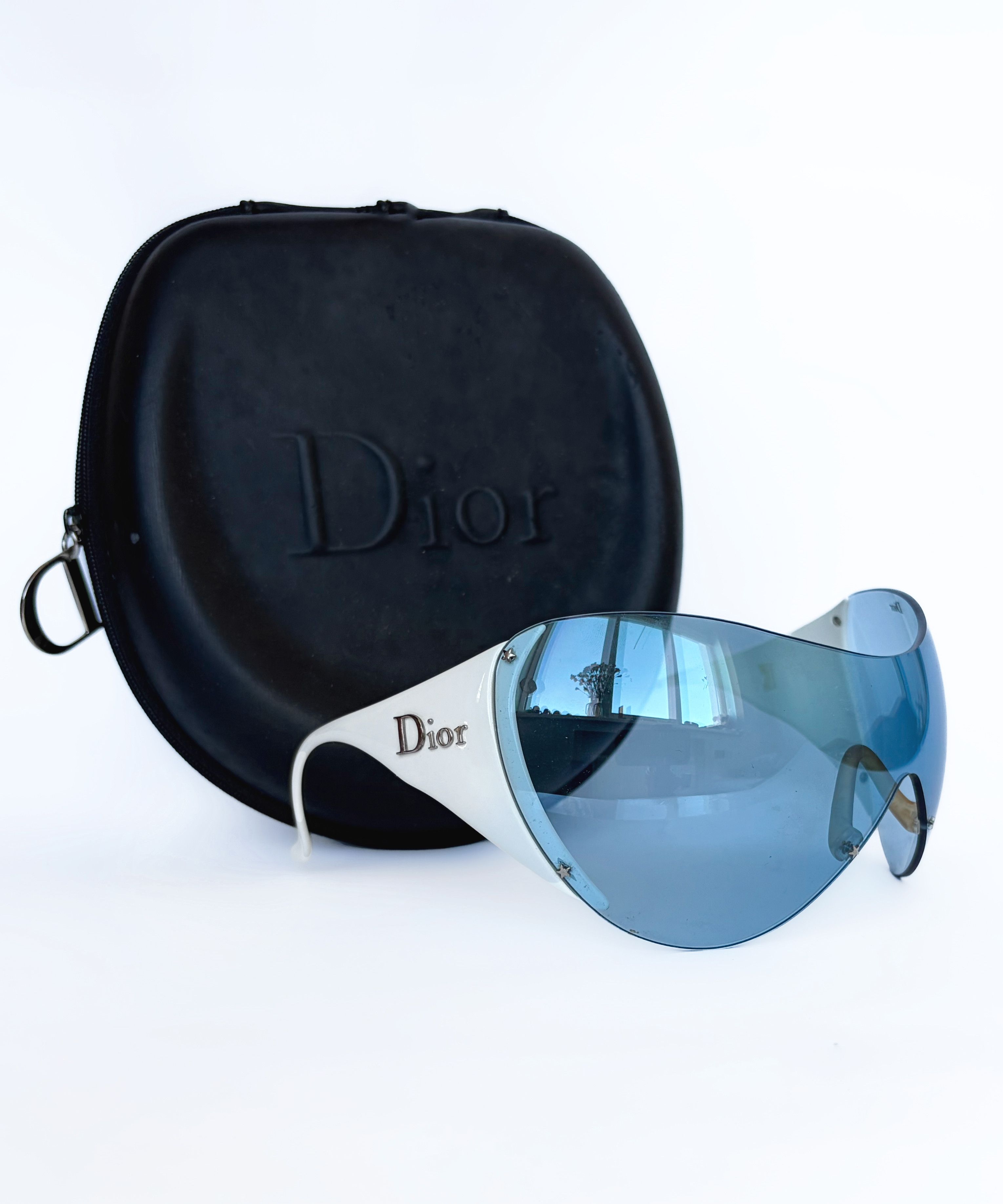 Dior 🔴 DIOR Sunglasses Ski 1 White Blue Mask Shield GALLIANO Size ONE SIZE - 3 Thumbnail