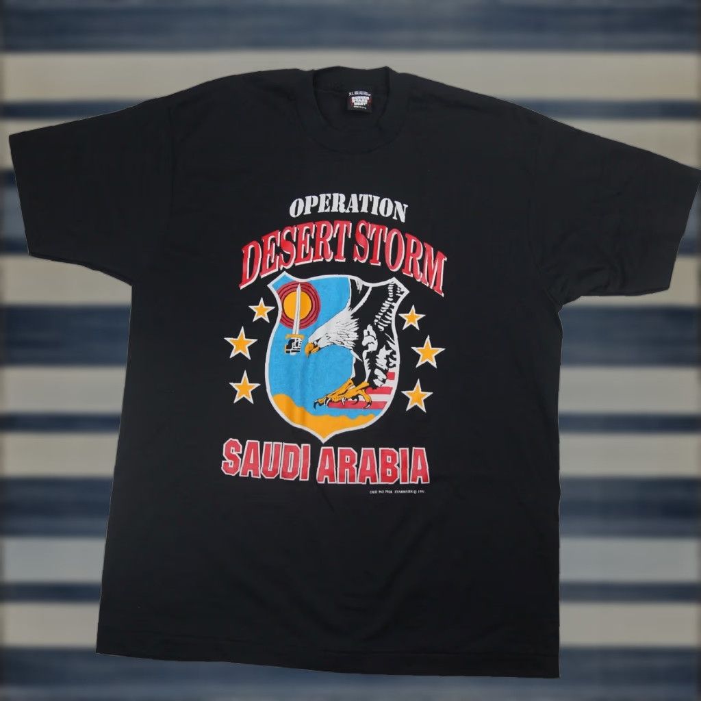 Vintage VINTAGE Operation Desert Storm Saudi Arabia Mens XL Graphic T Shirt Black Size US XL / EU 56 / 4 - 1 Thumbnail