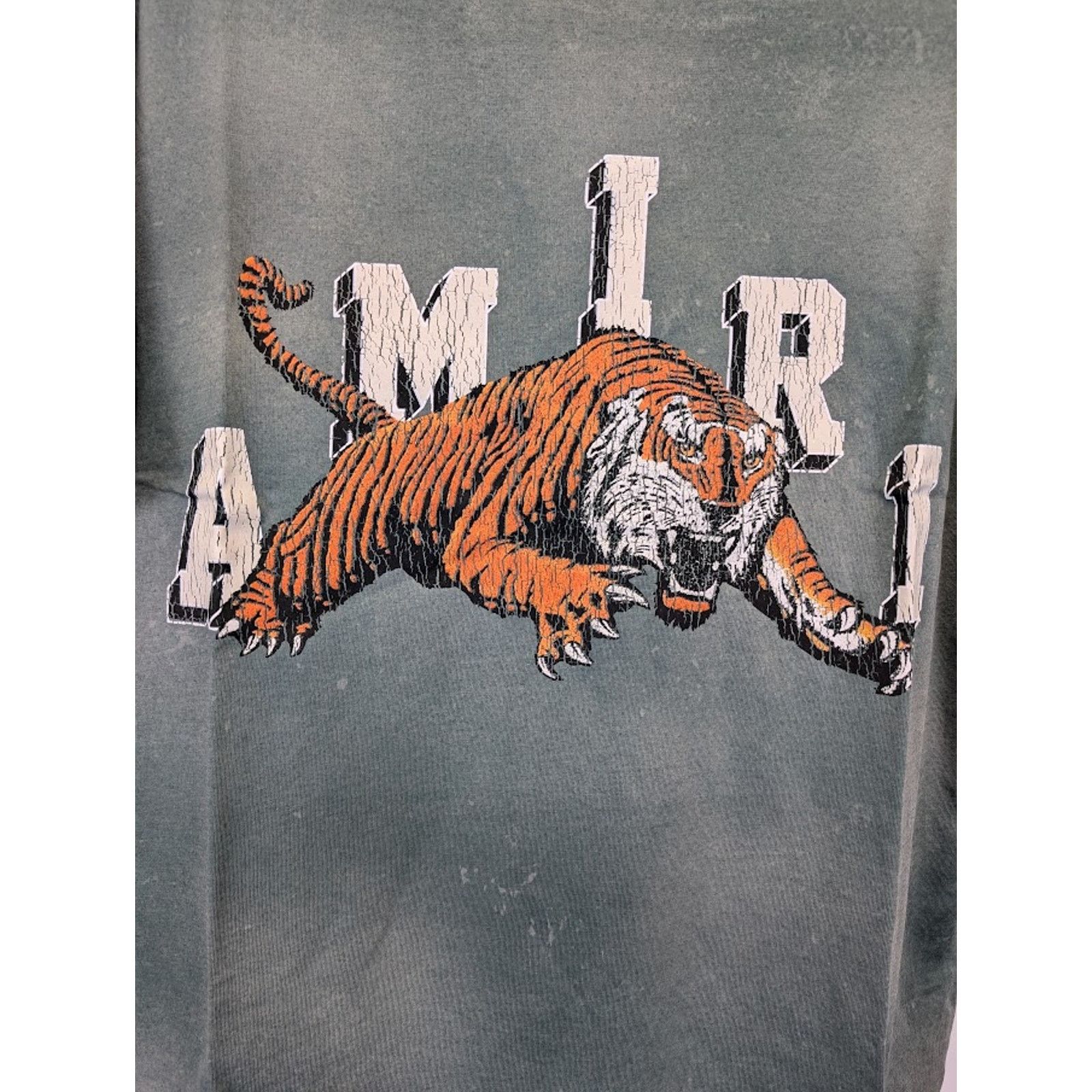 Amiri o1rshd1 Q:2 / Vintage Tiger Tee T-shirt in Green Size US S / EU 44-46 / 1 - 5 Thumbnail