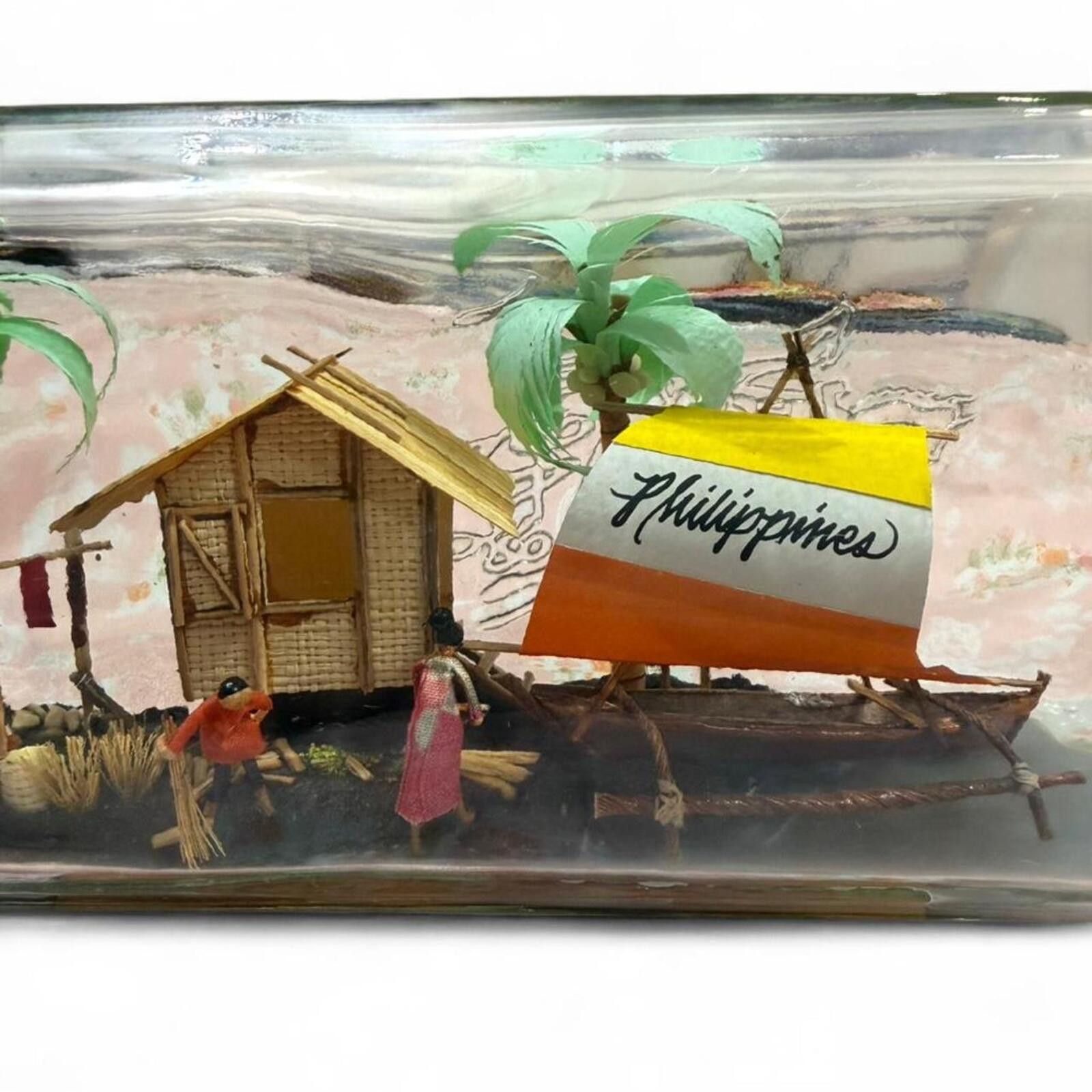 Other Vintage Philippines SHIP & FISHING HUT IN A BOTTLE of W & A Size ONE SIZE - 2 Thumbnail
