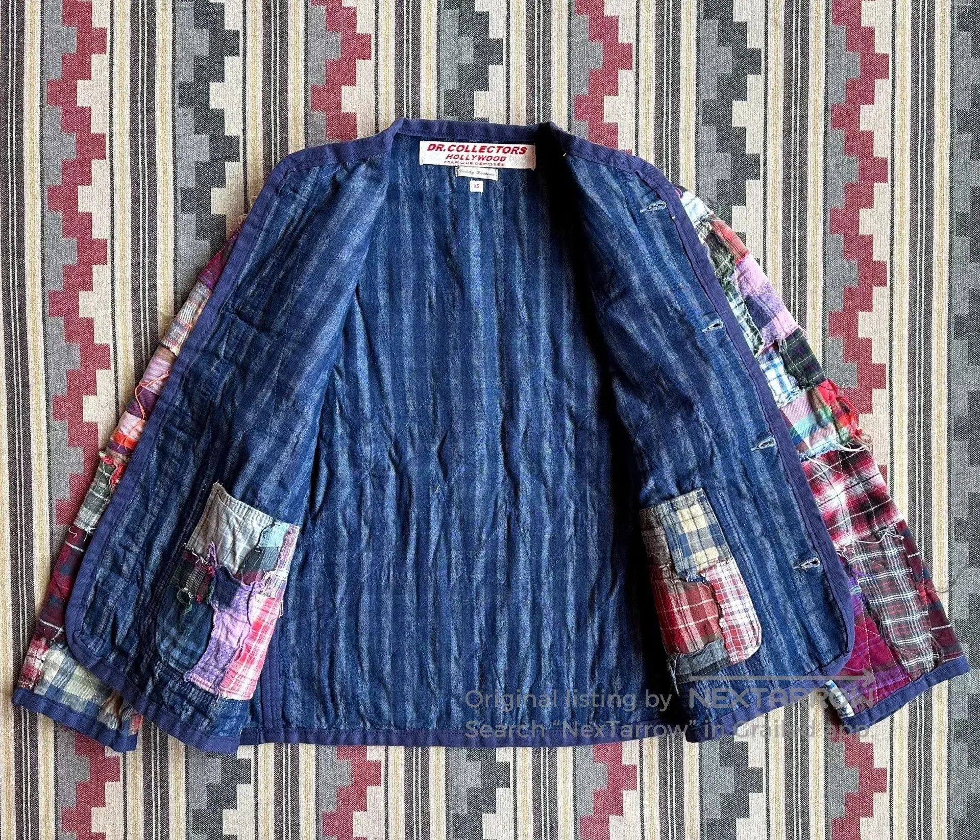 Dr. Collectors quilted patchwork flannel reversible jacket. Size US XS / EU 42 / 0 - 3 Thumbnail