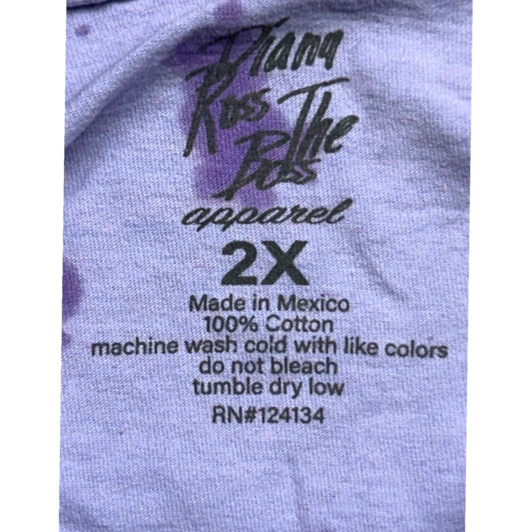 Vintage Diana Ross The Boss Apparel T-Shirt Womens 2X Purple Tie Dye Retro Graphic New Size XXL / US 16-18 / IT 52-54 - 8 Thumbnail