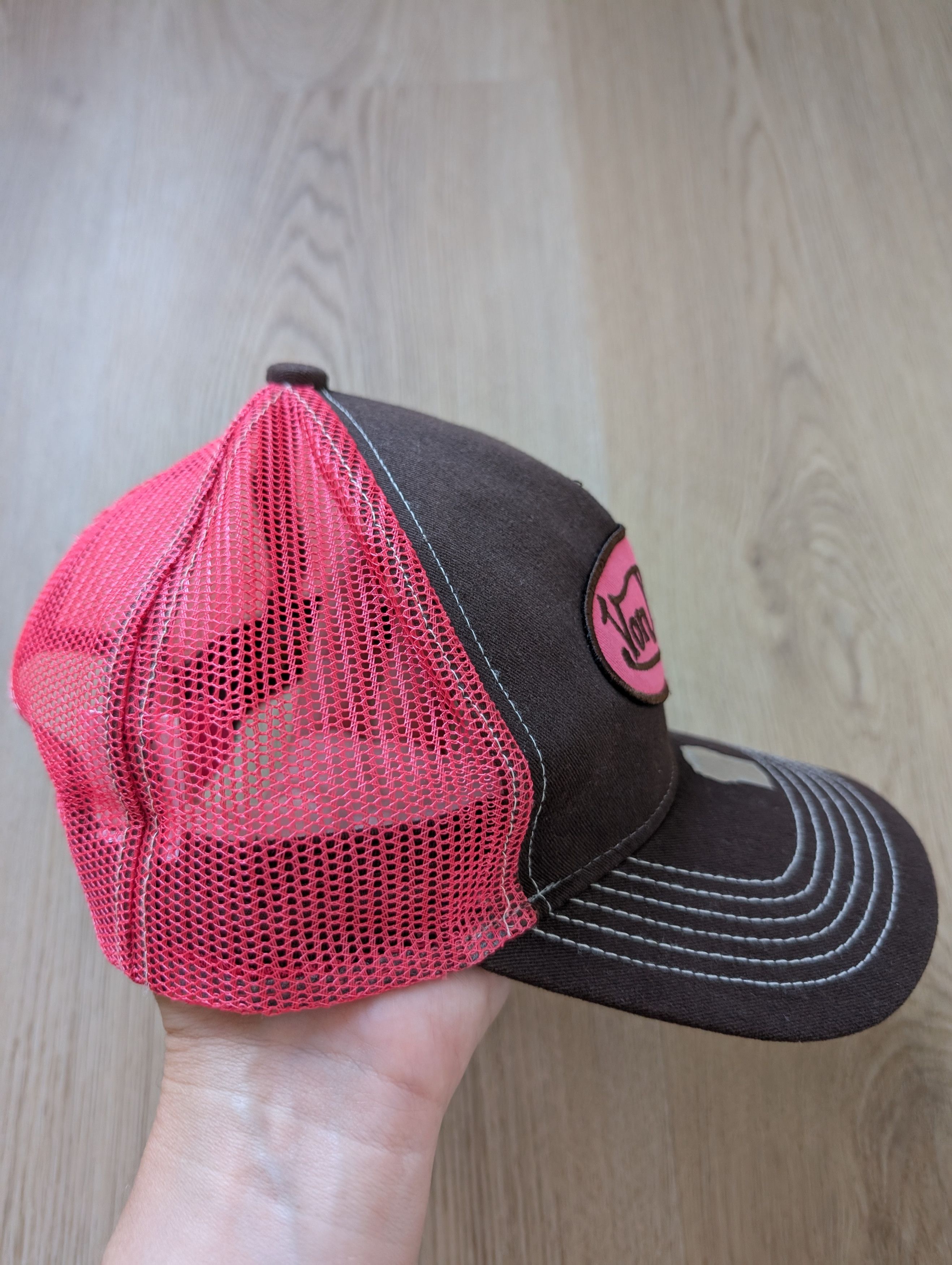 Von Dutch Von Dutch Trucker Hat Brown/Pink Mesh SnapBack Cap New Size ONE SIZE - 2 Thumbnail