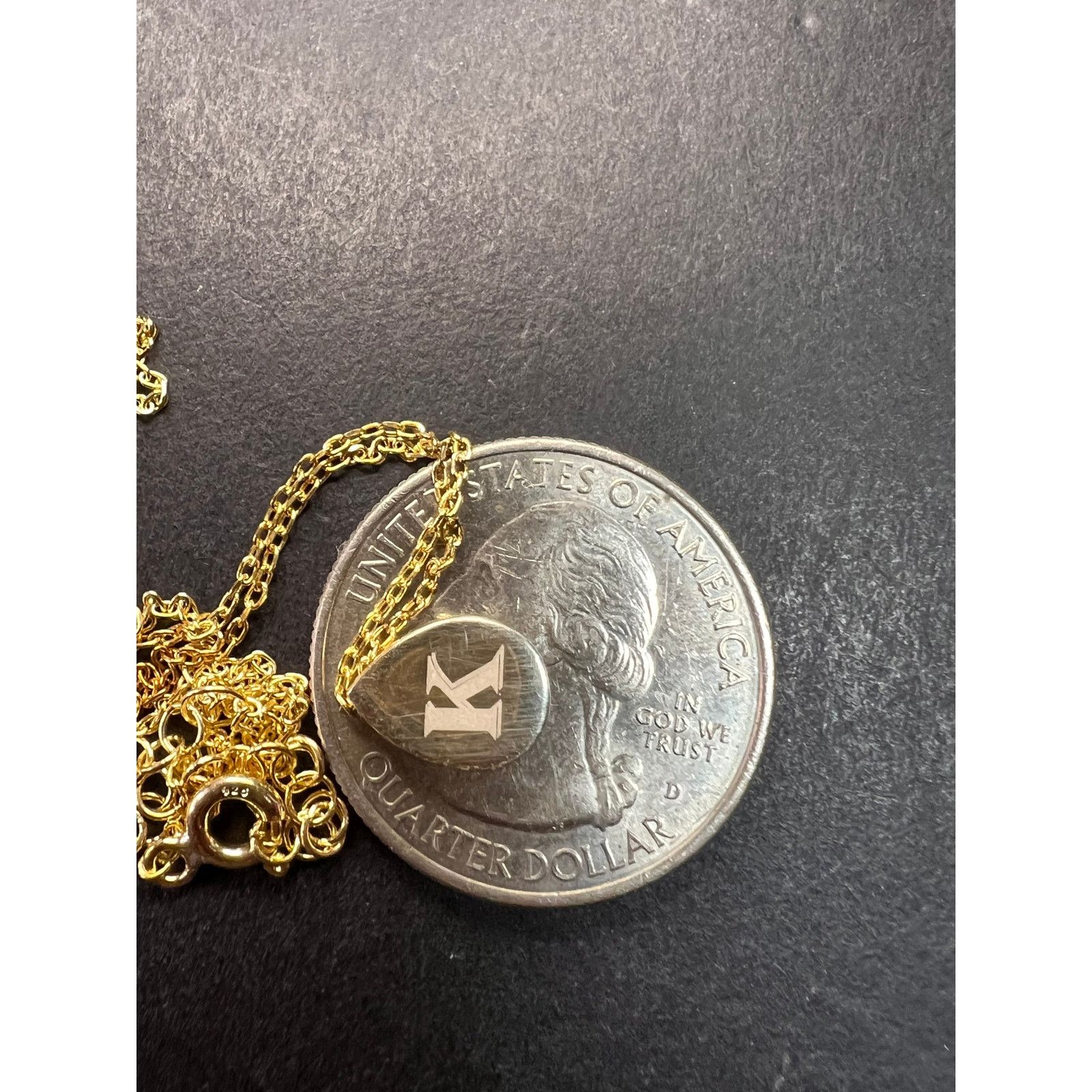 Other NEW sterling silver initial K pendant chain 16 inch necklace Size ONE SIZE - 3 Thumbnail