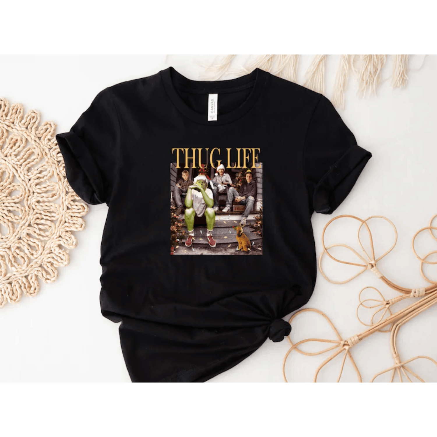 Vintage Thug Life Christmas Movie Shirt, Christmas Friends Shirt Size US L / EU 52-54 / 3 - 1 Thumbnail
