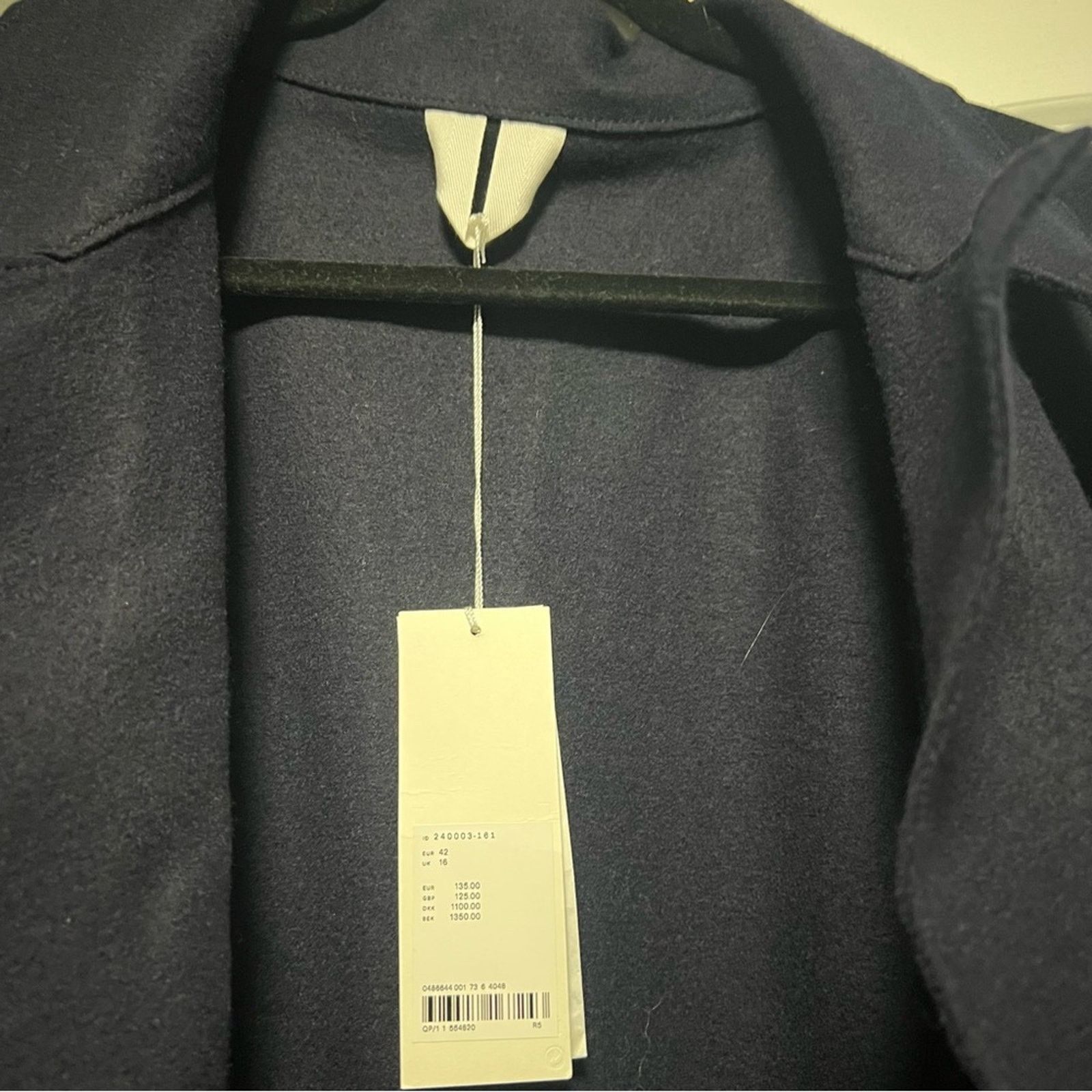 Arket NWT ARKET Belted Wool Jersey Jacket Dark Navy Blue Large Size L / US 10 / IT 46 - 8 Thumbnail