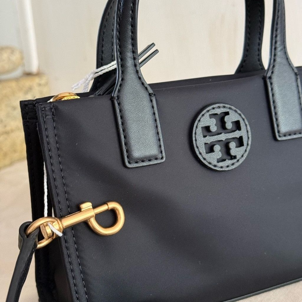 Tory Burch New Tory Burch Black Ella nylon mini tote Handbag Size ONE SIZE - 3 Thumbnail