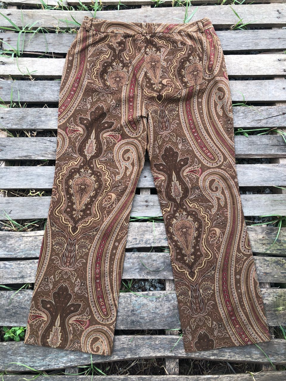 Ralph Lauren Ralph Lauren Brown Paisley Pants Size 35" - 2 Thumbnail