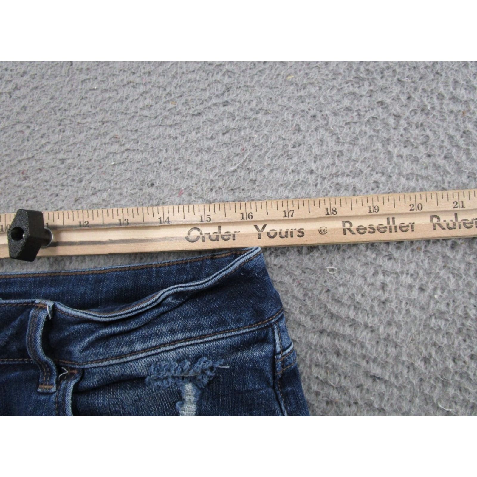Vintage Maurices High Rise Denim Jeans Size L Regular Blue Stretch Ankle Distressed 5-Pocket Womens Jeans Size 36" / US 14 / IT 50 - 6 Thumbnail