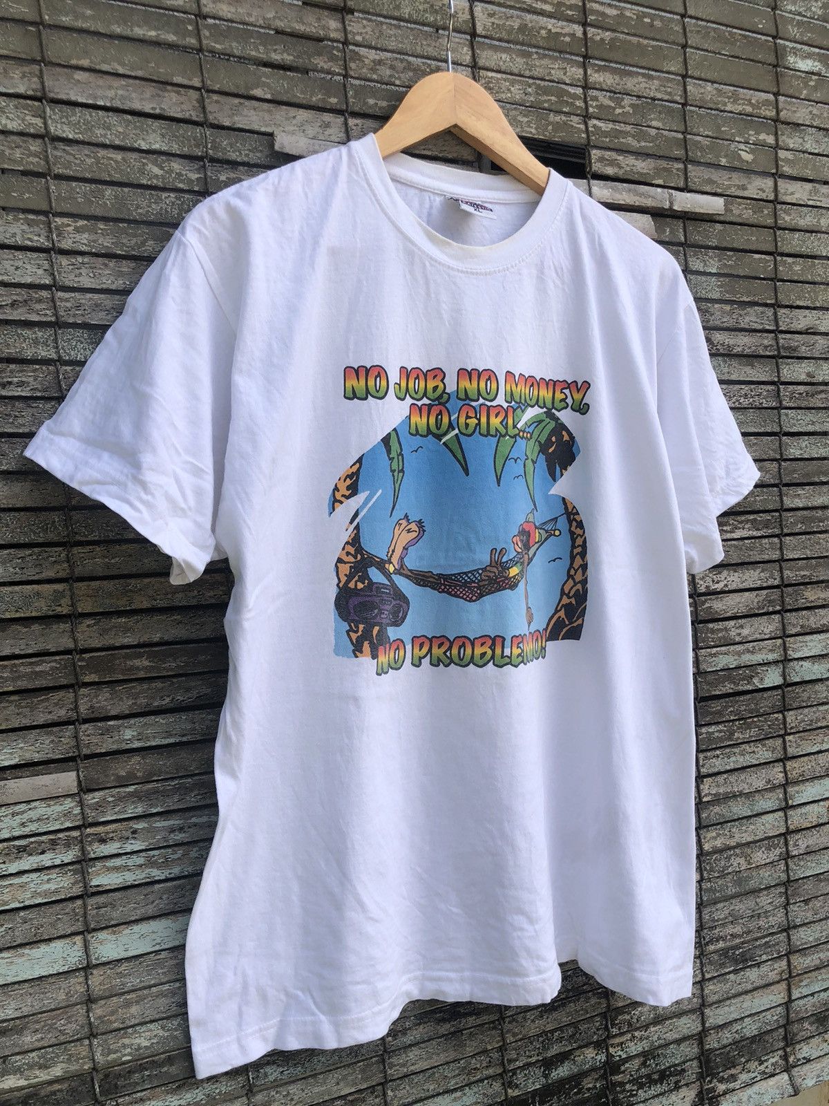 Vintage Vintage Y2K No Job,No Money,No Girl,No Problem Humor Tee Size US L / EU 52-54 / 3 - 3 Thumbnail